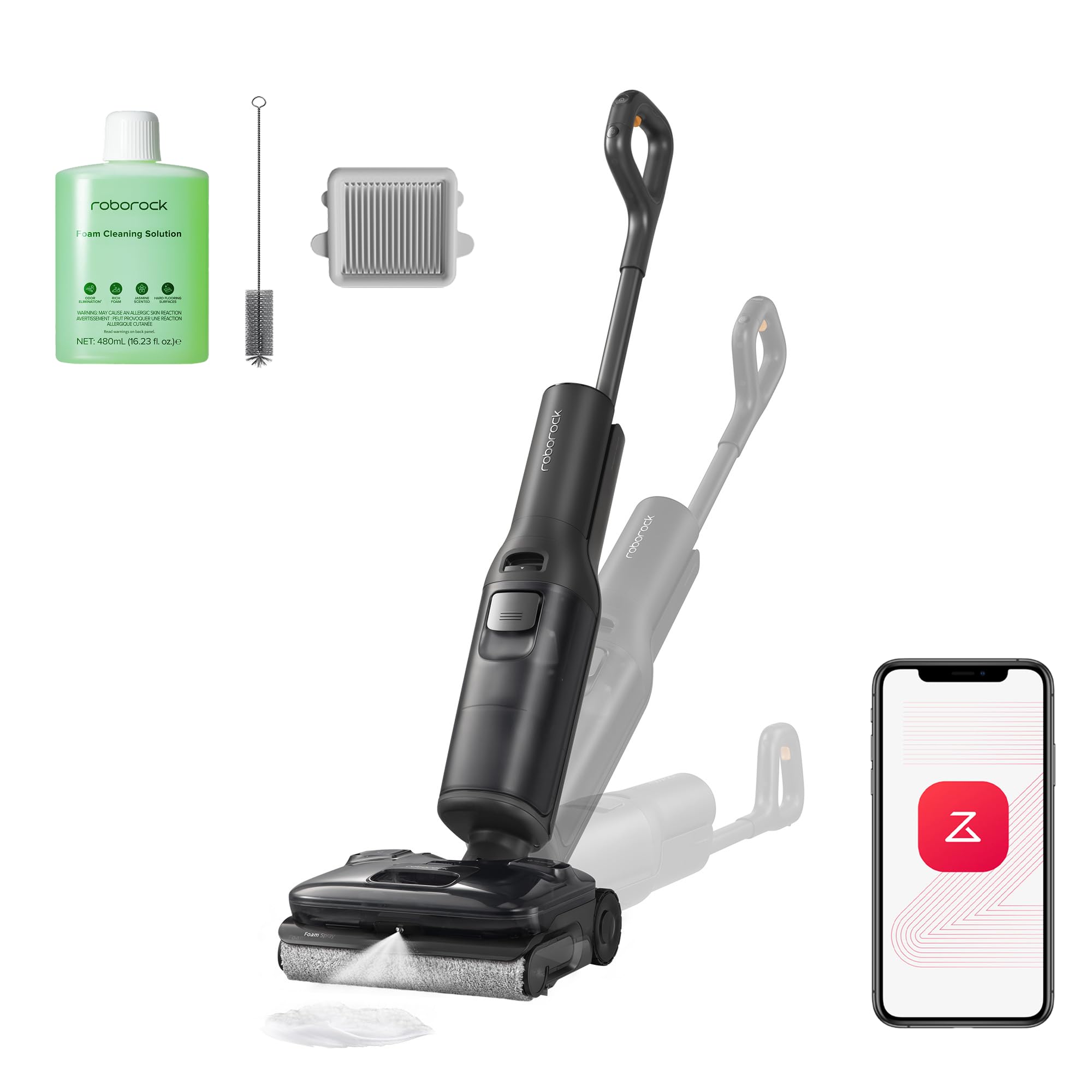 roborock F25 LT GEN2 Wet Dry Vacuum Cleaner, Cordless Vacuum Mop All in One for Hard Floor, 20000Pa Floor Cleaner with Zero Tangle, Edge-to-Edge Cleaning, Ideal for Homes with Pets, 90℃ Self-Cleaning