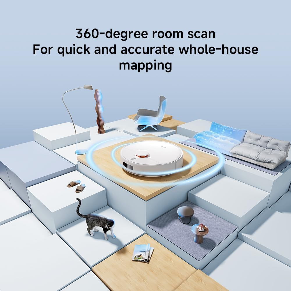 Xiaomi Robot Vacuum S40C 2-in-1 Vacuum Cleaner and Wiper, 5000Pa Suction Power, Smart LDS Navigation, Automatic Charging, Works on Short Pile Carpets and Hard Floors AU