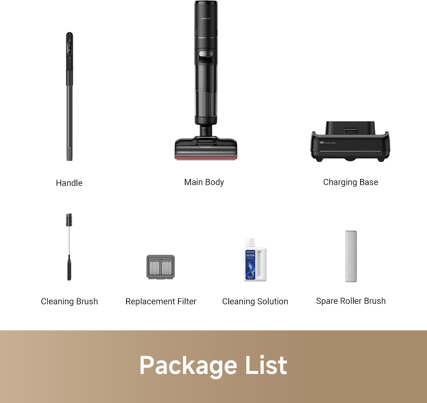 Dreame H15 Pro Wet & Dry Vacuum Cleaner and Mop, 21000Pa Suction, Up to 60 Min Runtime, 180° Lie-Flat Cleaning, ThermoTub 100°C Brush Self-Cleaning System, Hot Air Drying (Black)