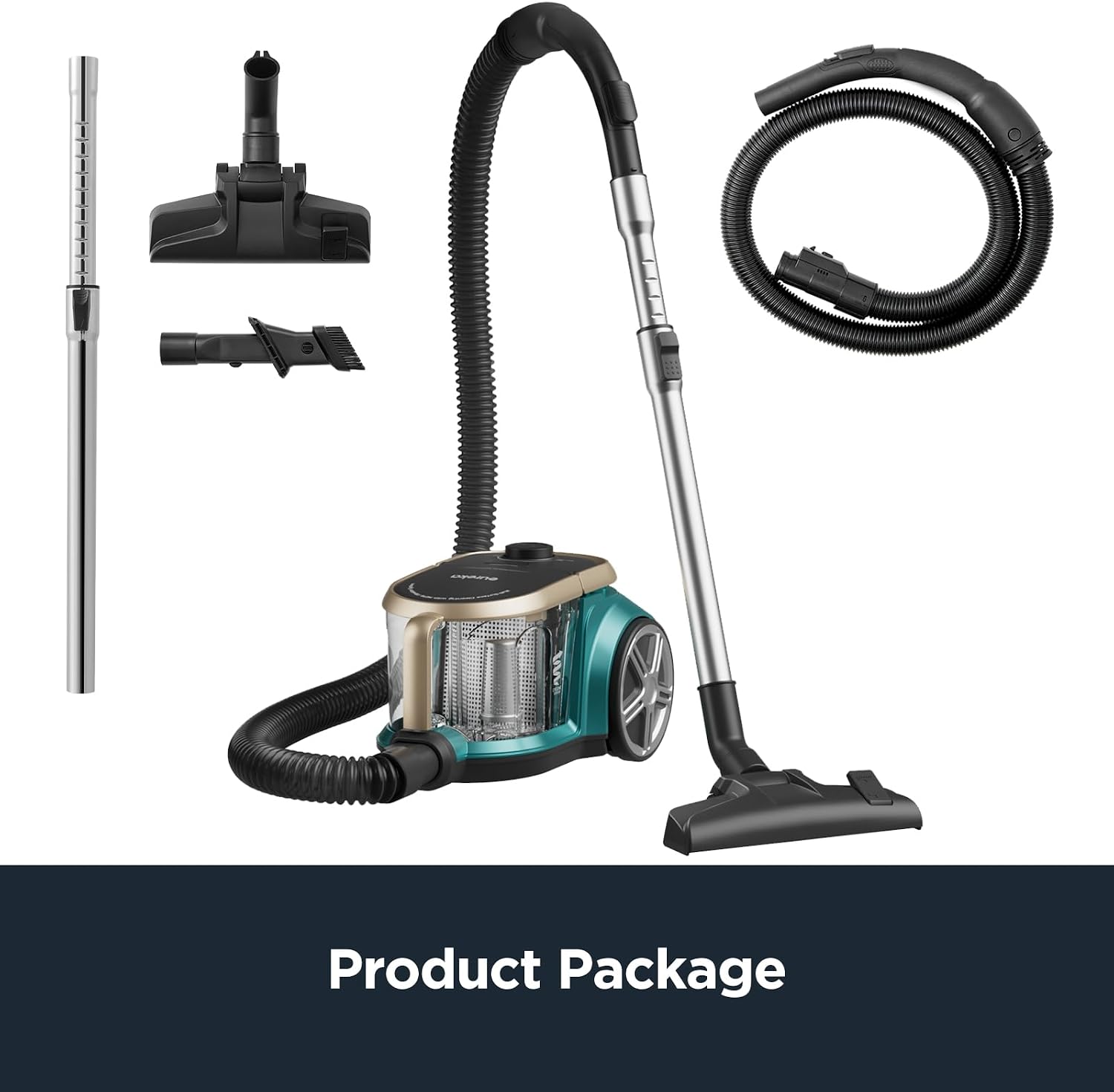 EUREKA NEN180 Bagless Vacuum Cleaner, Lightweight Cylinder Vacuum Cleaner with Single Cyclone System, 2000W Power Efficiency Motor, 2.2L Balgless Canister Vacuum Cleaner for Carpets and Hard Floors