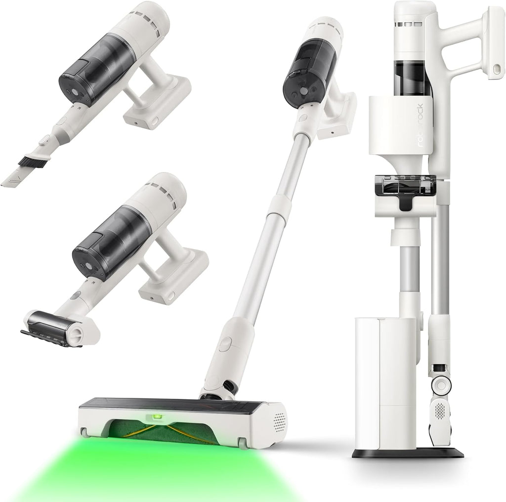 roborock H60 Hub Plus Cordless Vacuum Cleaner with Auto-Empty Dock, 170AW Max Suction, 0% Tangle Rate, 140° Ultra-Wide Green LED Light, Up to 80 Min Runtime, Anti-Tangle Brush for Carpets