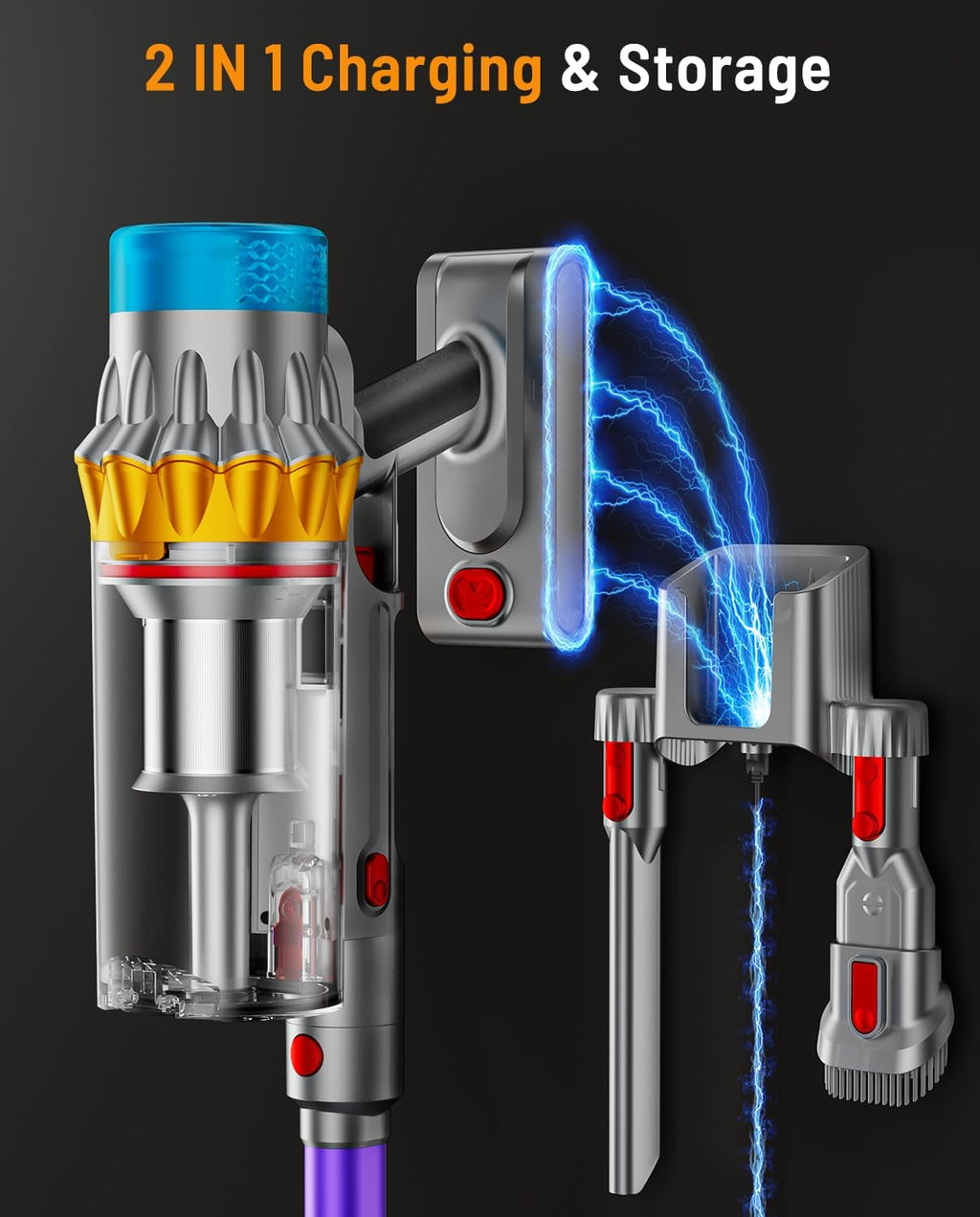 Cordless Vacuum Cleaner, 650W 55KPA 70Mins Cordless Stick Vacuum Cleaners with Self-Standing, LED Screen, Wall-Mounted Charging, Anti-Tangle Stick Vacuum Cleaners for All Floors