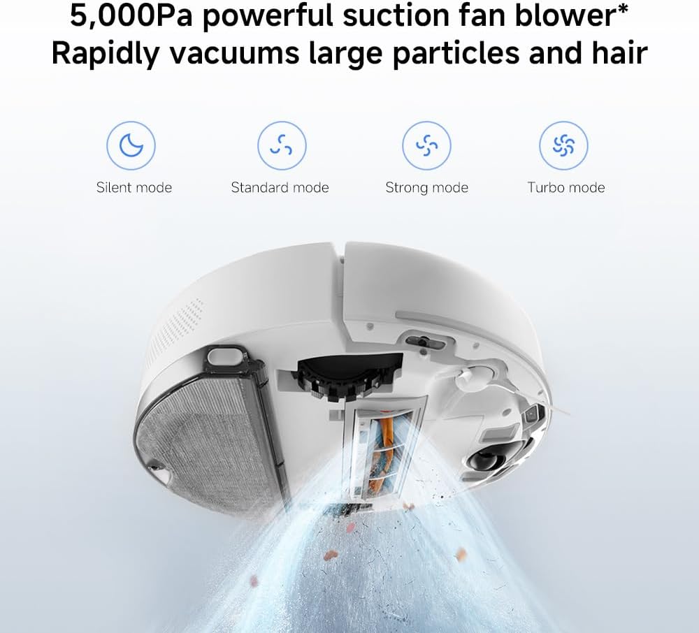 Xiaomi Robot Vacuum S40C 2-in-1 Vacuum Cleaner and Wiper, 5000Pa Suction Power, Smart LDS Navigation, Automatic Charging, Works on Short Pile Carpets and Hard Floors AU