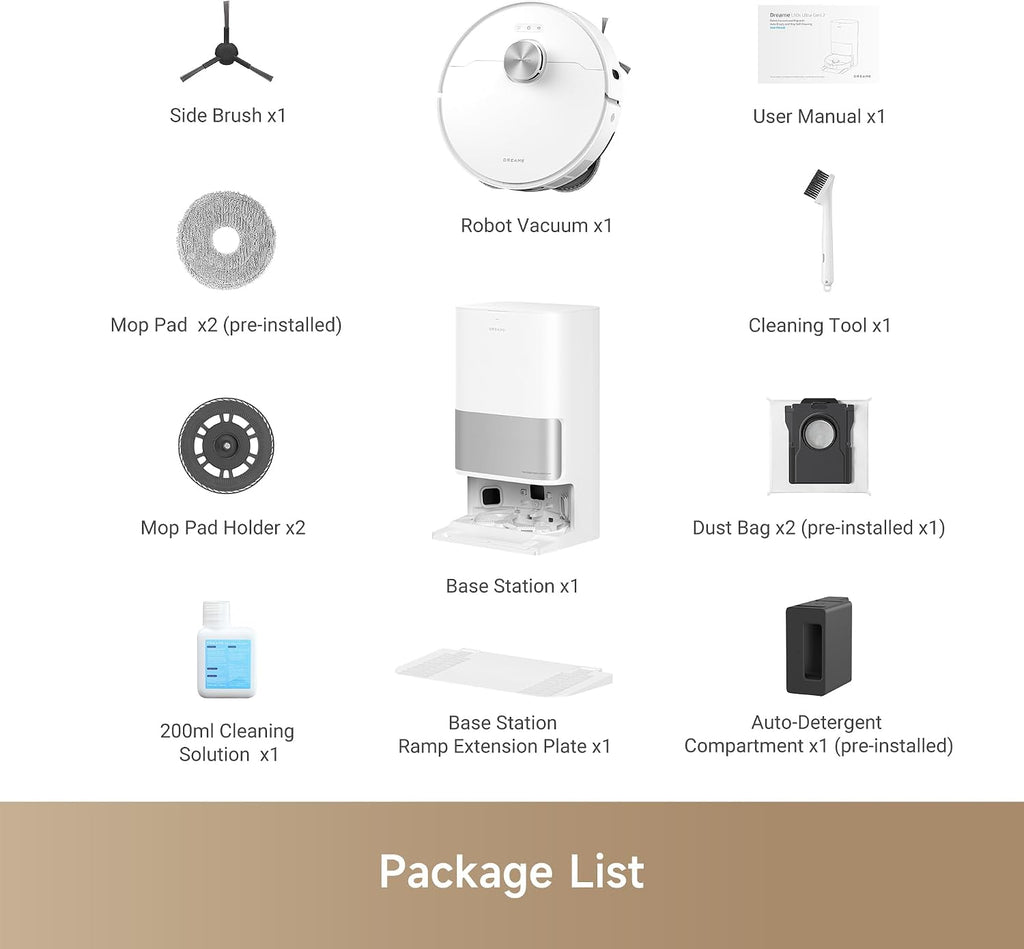 dreame L10s Ultra Gen2 Robot Vacuum and Mop, 10,000PA Power Suction, MopExtend™ RoboSwing Technology, Self -Empty for 75 Days, Auto Mop Washing, Pet Zone Cleaning