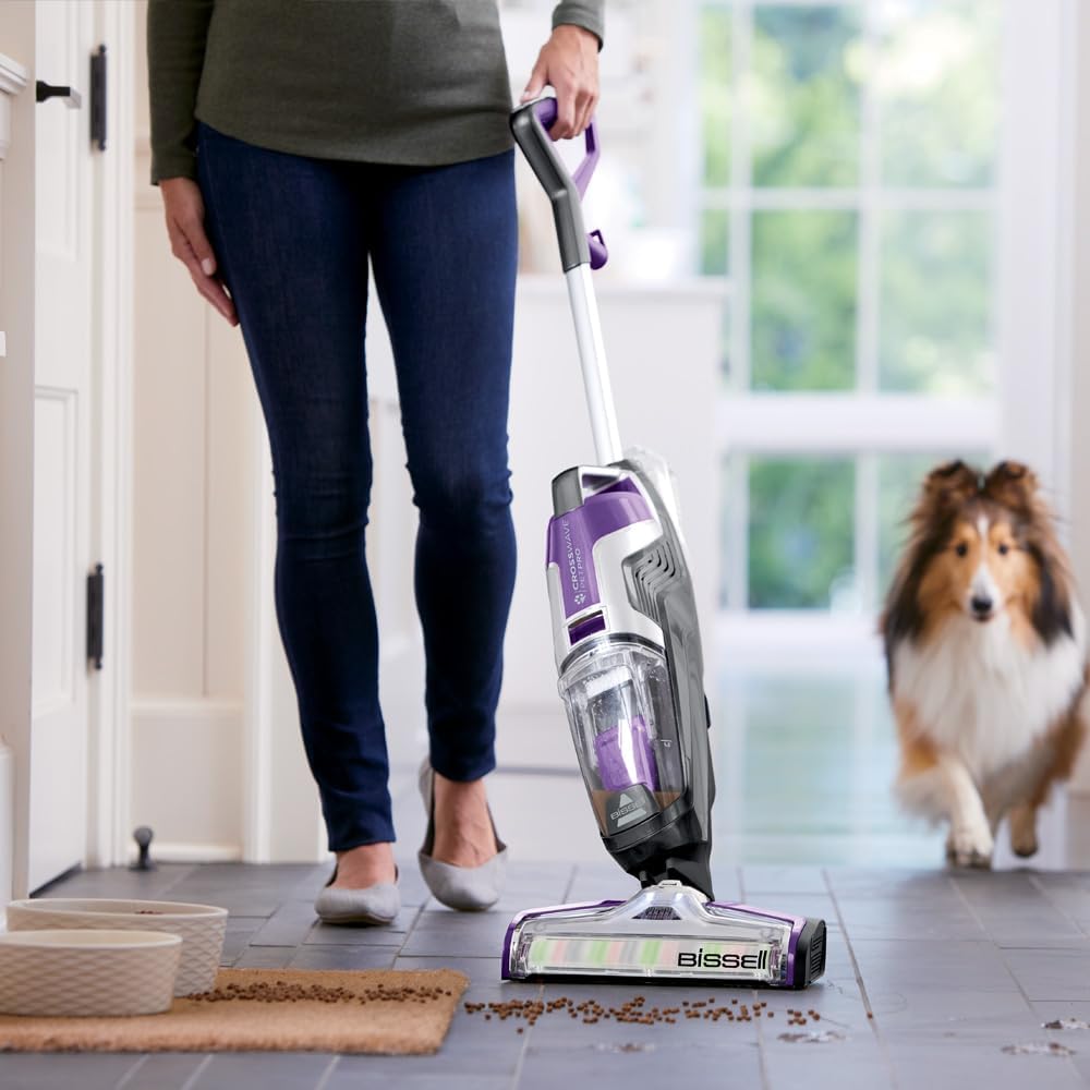 BISSELL Crosswave Pet 2225F All in One Corded Wet Dry Vacuum Cleaner and Mop for Hard Floors and Area Rugs, Grapevine Purple
