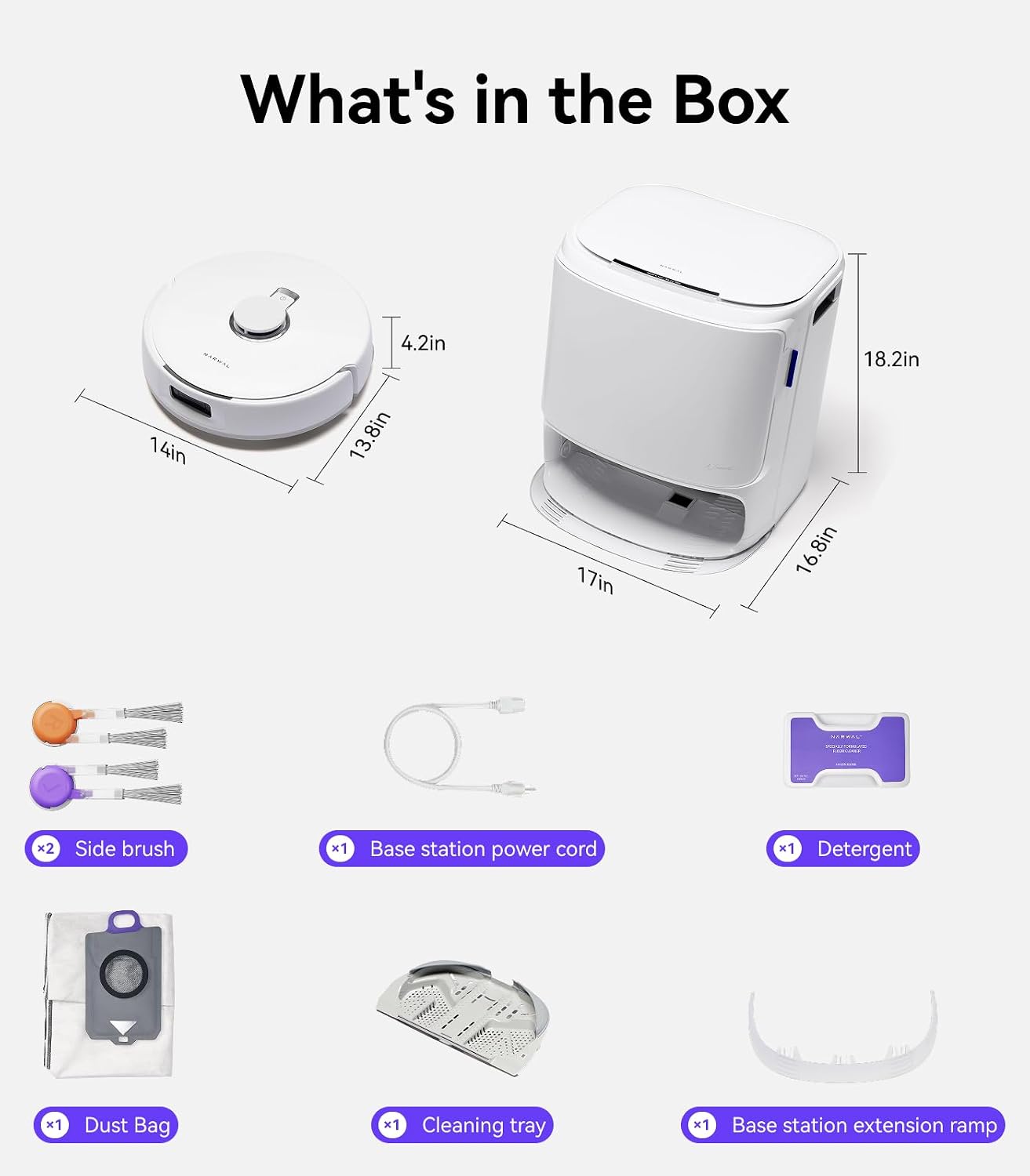 NARWAL Freo Z10 Robot Vacuum and Mop Combo, Tangle Free Robot Mop, 15,000Pa Suction, Adapts to Hard-to-Reach Areas, Self-Emptying, Mop Washing & Drying, Obstacle Avoidance, for Pet Hair & Hard Floor