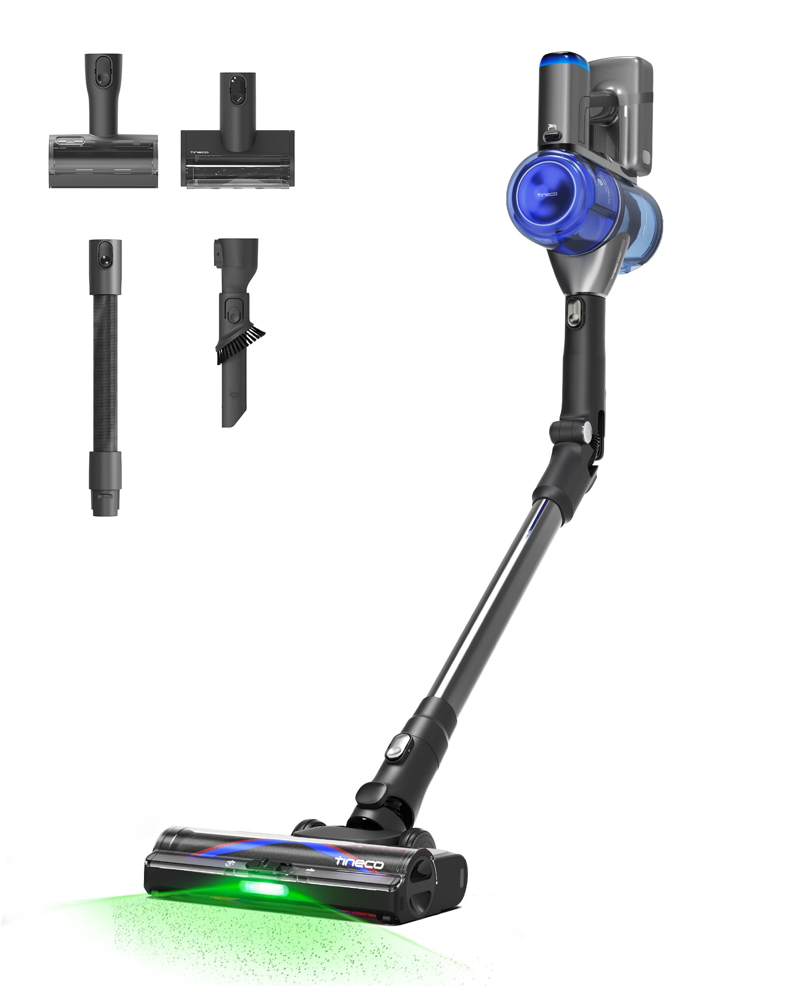 Tineco Pure ONE S50 Pro Cordless Stick Vacuum Cleaner, 200AW Powerful Suction, Zero Tangle Brush, 95Min Runtime, 180° Foldable Tube, 120° Green Light, Easily Tackles Large Debris Stick Vacuum