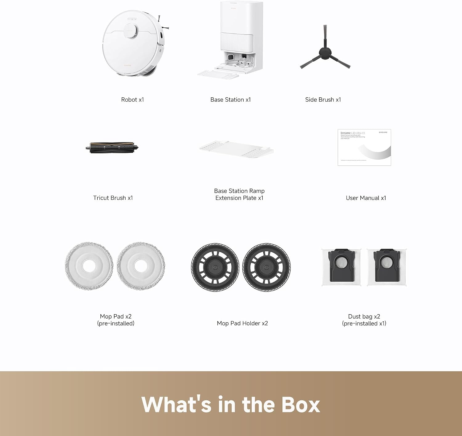 dreame L40 Ultra CE New Model Robot Vacuum DuoScrub &Liftable 13,000Pa Suction, Mop & Self Cleaning, Auto-Empty,TriCut Brush,Flexible App Control,3DAdapt
