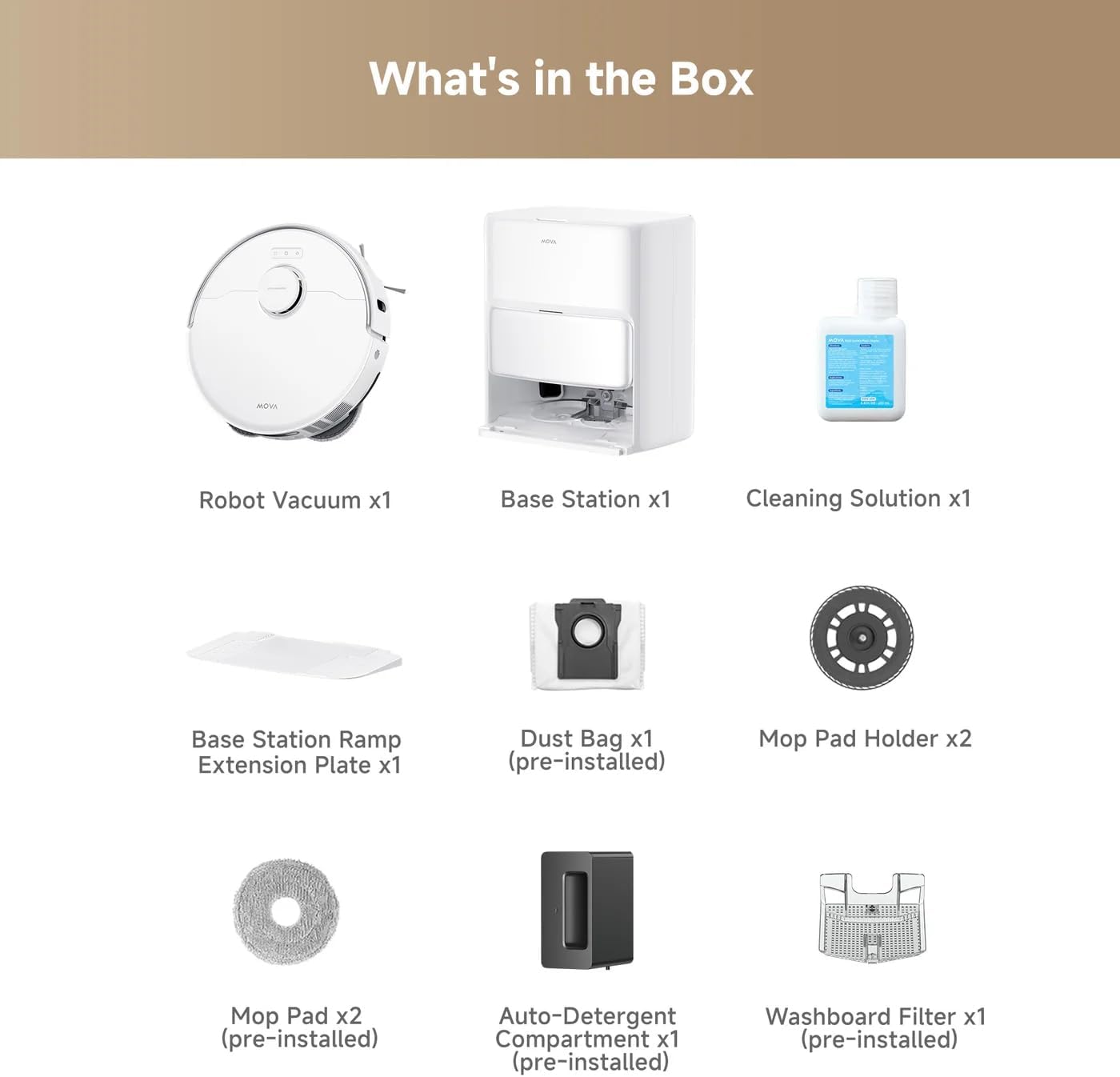 MOVA P50 Pro Ultra Robot Vacuum and Mop, 19,000Pa Suction Corner to Edge Cleaning, 75℃ Dock Self Cleaning, Auto-Empty, Voice & App Control
