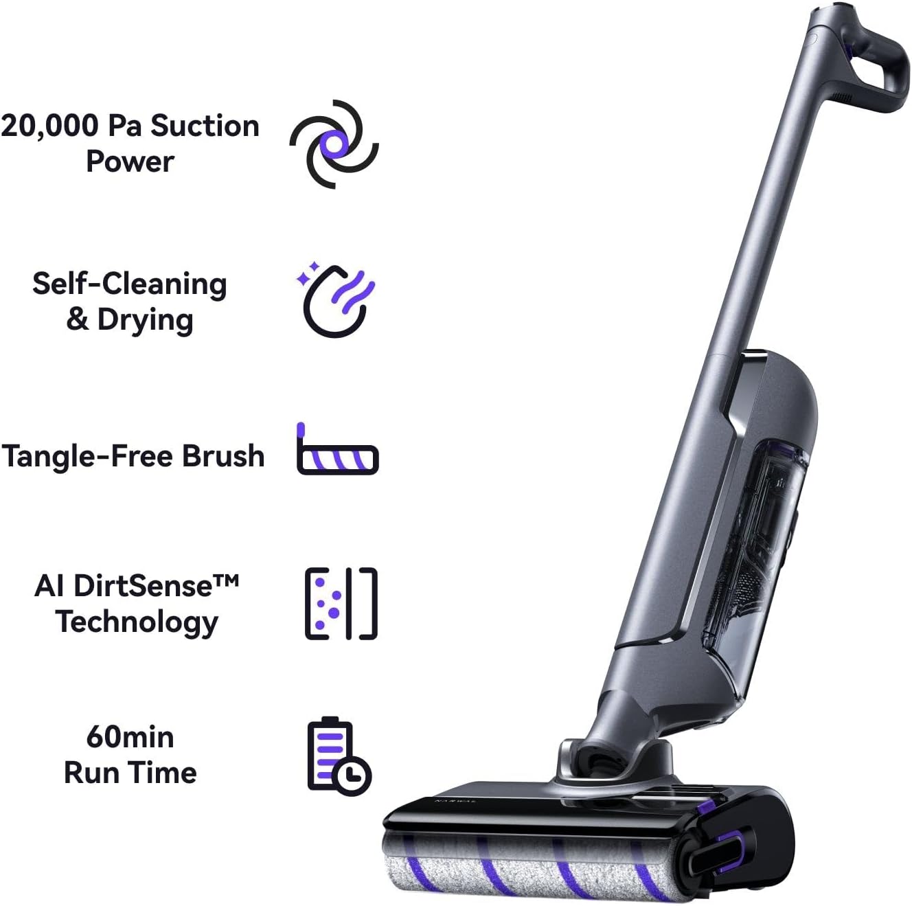 Narwal S20 Pro Cordless Vacuum Mop with Self-Cleaning, Wet Dry Vacuum Cleaner for Hard Floors, Ideal for Families with Kids and Pets