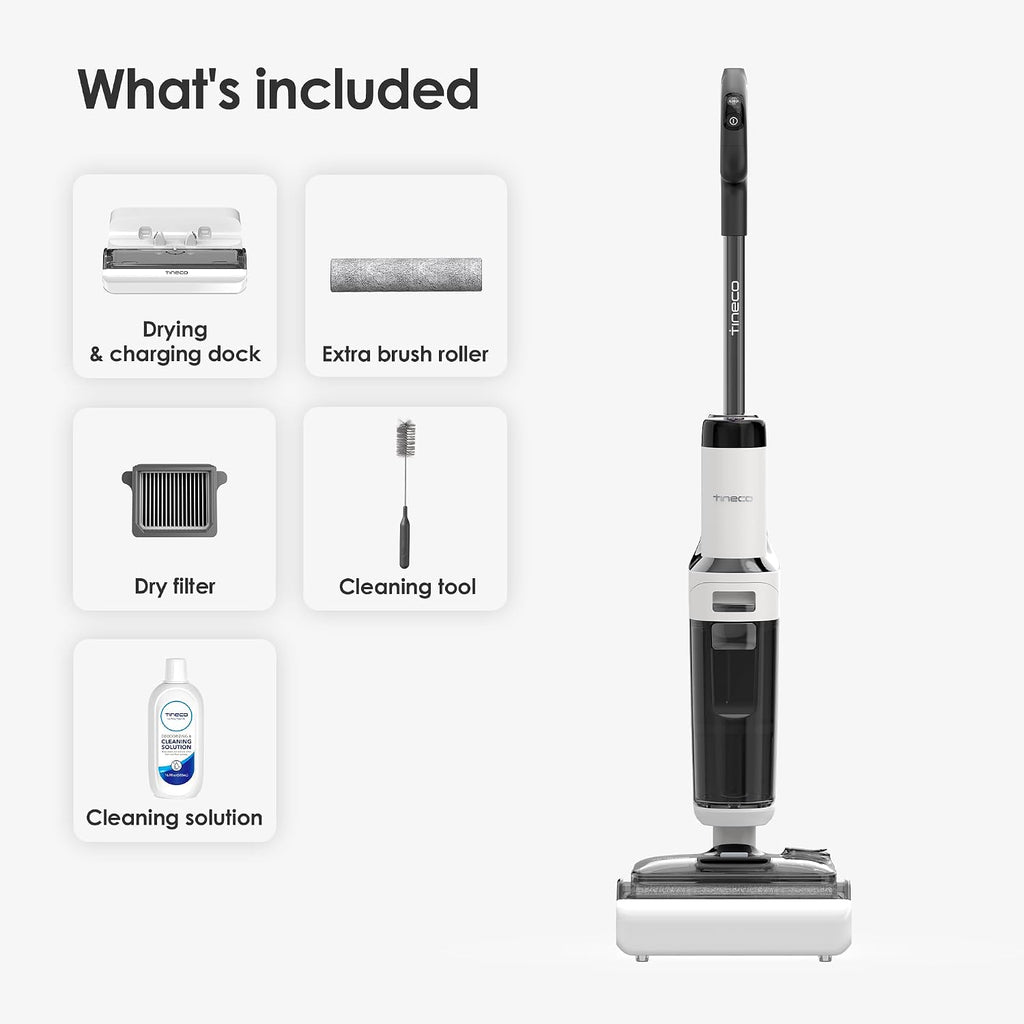 Tineco Floor ONE Stretch S6 Wet Dry Vacuum Cleaner, 180°Lay-Flat, 13cm Compact Design, 70℃ Flashdry Self-Cleaning in 5min, Long Runtime, Dual-Sided Edge Cleaning, Enhanced Flexibility