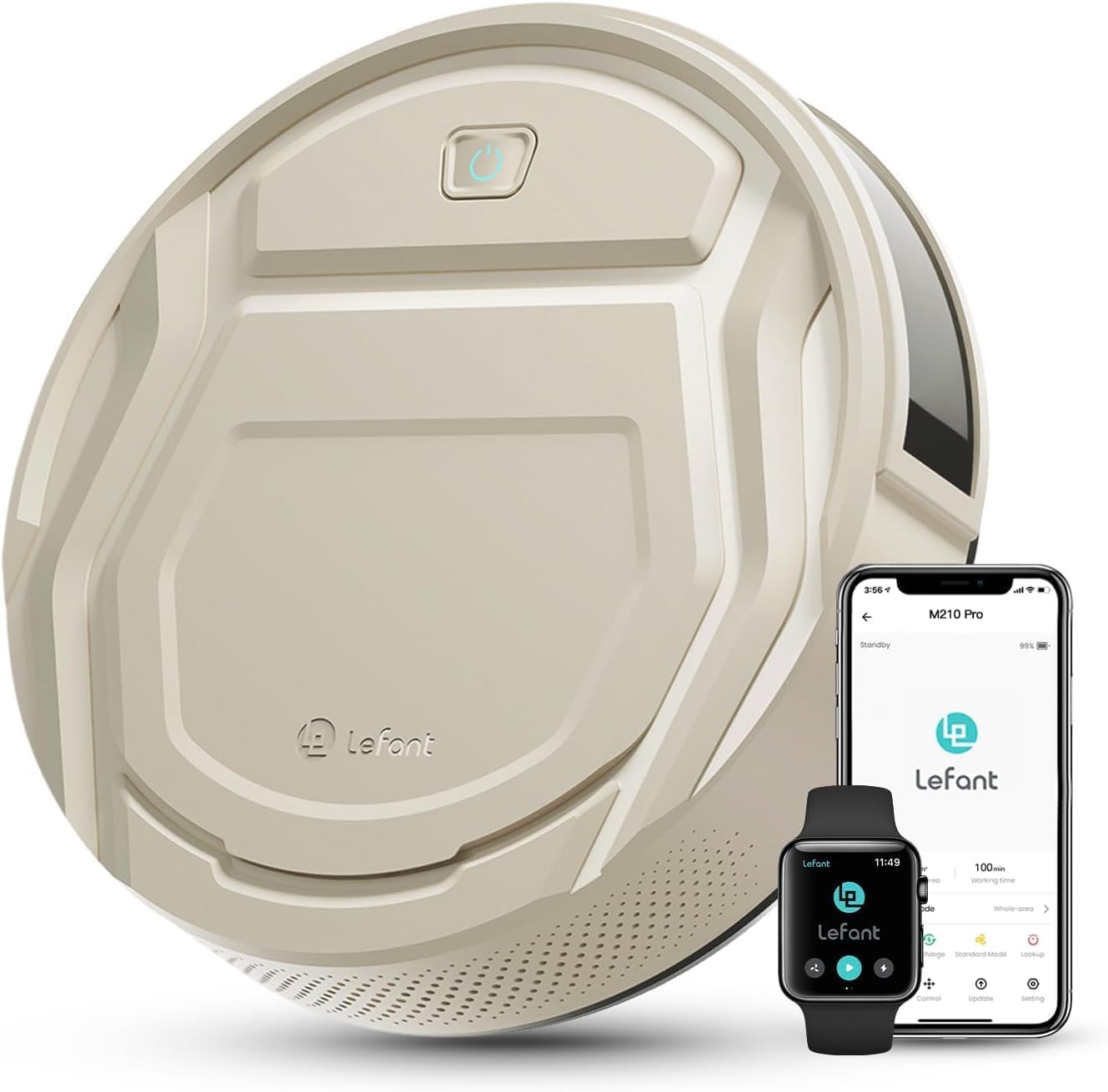 Lefant M330 Plus Robot Vacuum Cleaner and Mop Mapping 3 in 1, 5000Pa, 150 mins, dToF Navigation, Customized Cleaning, PSD 190° Obstacle Avoidance Technology, 2.4& 5G WiFi, Pet Hair & Carpets, Black