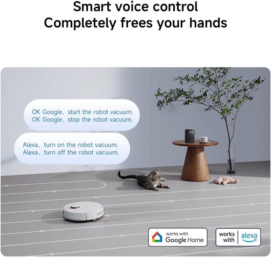 Xiaomi Robot Vacuum S40C 2-in-1 Vacuum Cleaner and Wiper, 5000Pa Suction Power, Smart LDS Navigation, Automatic Charging, Works on Short Pile Carpets and Hard Floors AU