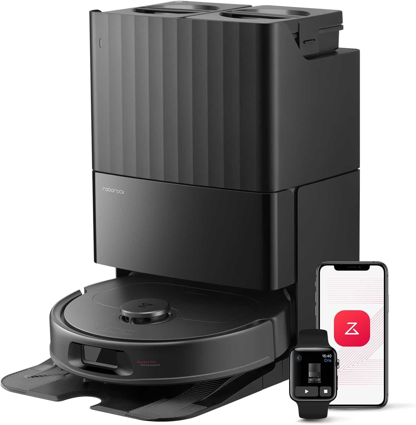 roborock Qrevo L Robot Vacuum and Mop, All-in-one Vacuum Cleaner, 10,000Pa Powerful Suction, Self Emptying & Refilling, Self Mop Washing & Air Drying, Anti-Tangle Brushes for Home, Pet Hairs, Black
