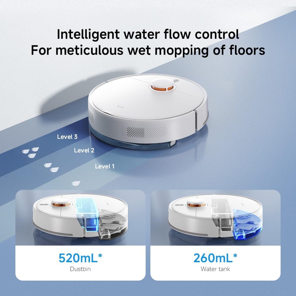 Xiaomi Robot Vacuum S40C 2-in-1 Vacuum Cleaner and Wiper, 5000Pa Suction Power, Smart LDS Navigation, Automatic Charging, Works on Short Pile Carpets and Hard Floors AU