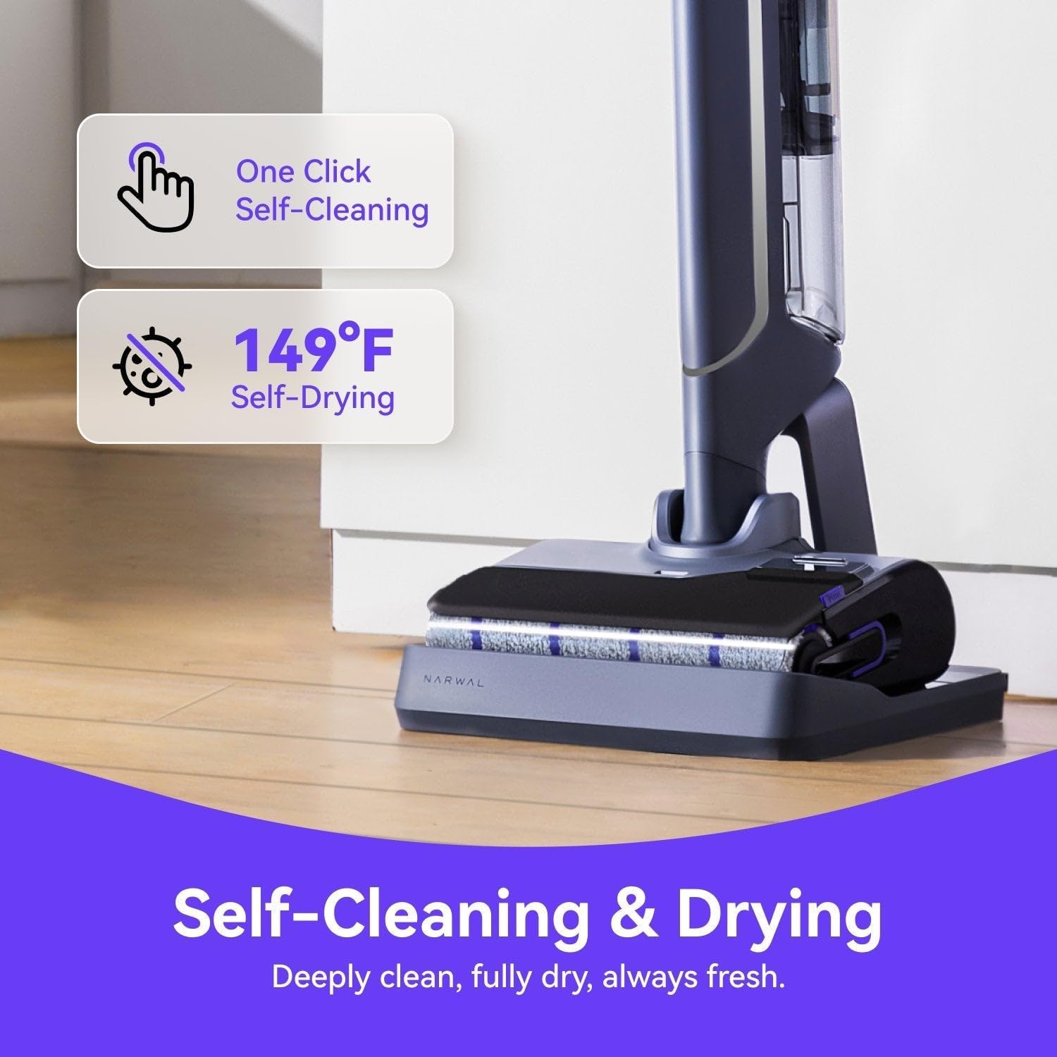 Narwal S20 Pro Cordless Vacuum Mop with Self-Cleaning, Wet Dry Vacuum Cleaner for Hard Floors, Ideal for Families with Kids and Pets