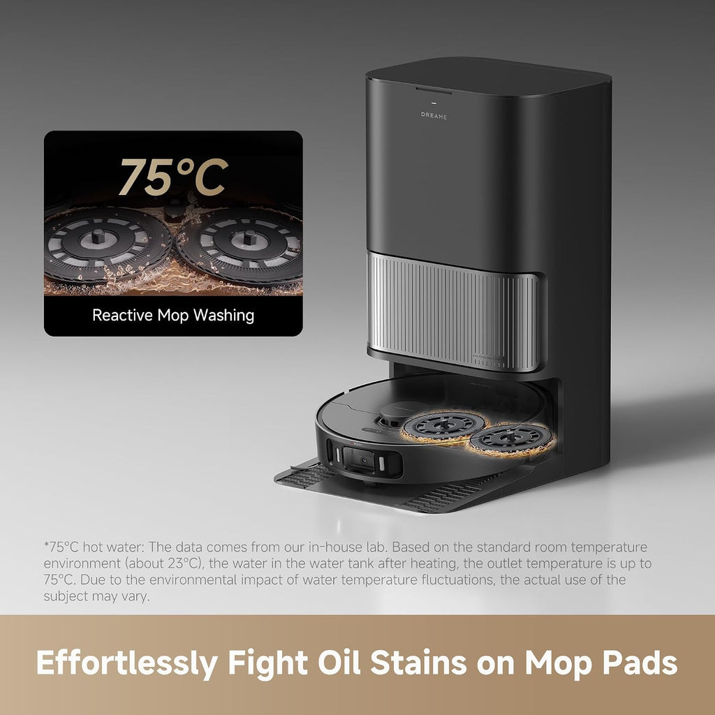 dreame L40 Ultra AE Robot Vacuum and Mop, 19,000Pa Suction, Self Emptying Dust Box, Flexible Mop & 75℃ Self Cleaning Washboard, Diverse Brush Selection, All-in-One Station, Auto Refill