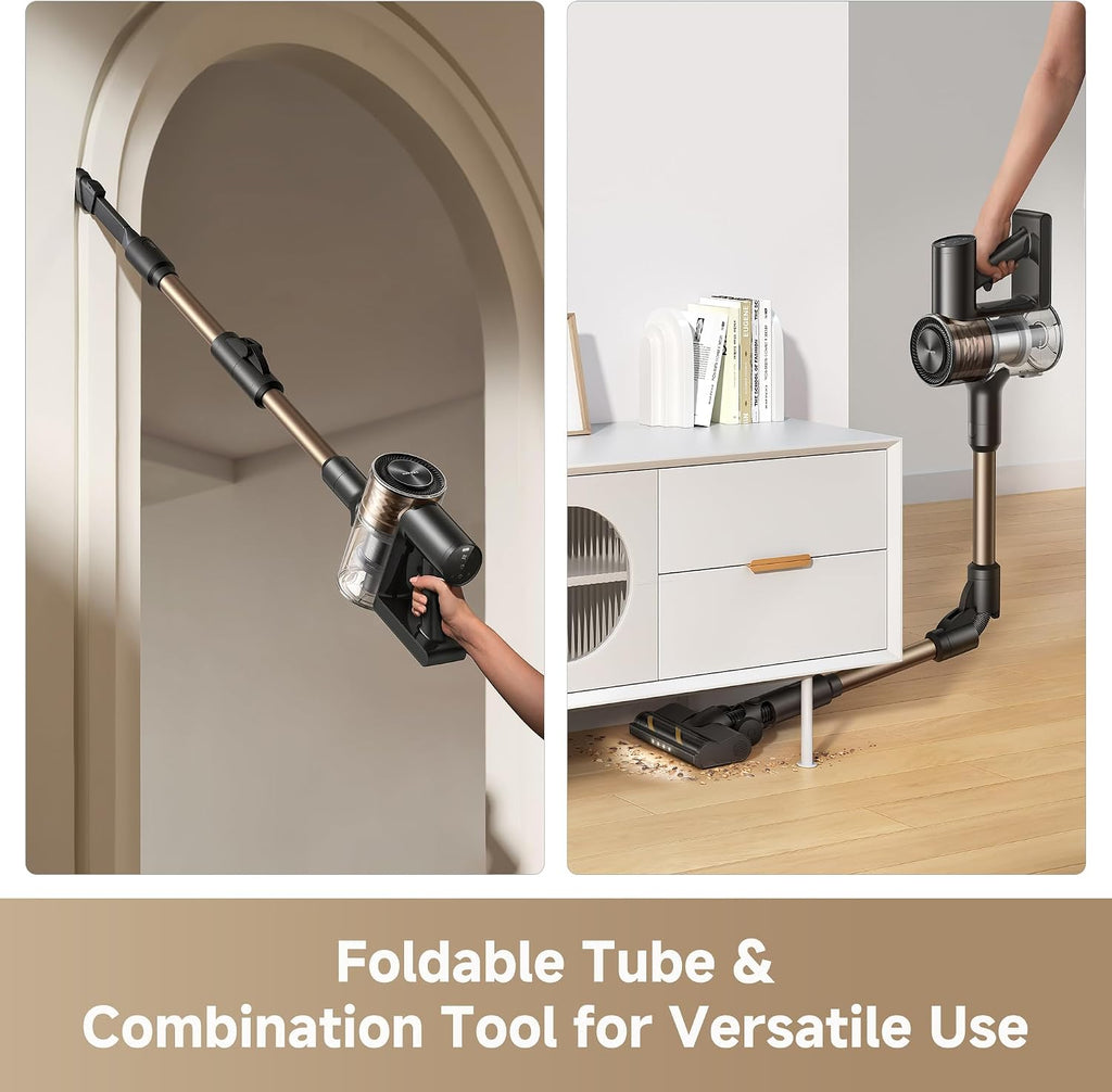 dreame R10 Vacuum Cleaner, LED Display& LED Illumination Brush, Flexible Extension Rod,250W/20,000 Pa, up to 45 Mins, 0.5 L Dust Container, One-Click Dirt Emptying, Anti-Tangle Brush with Light