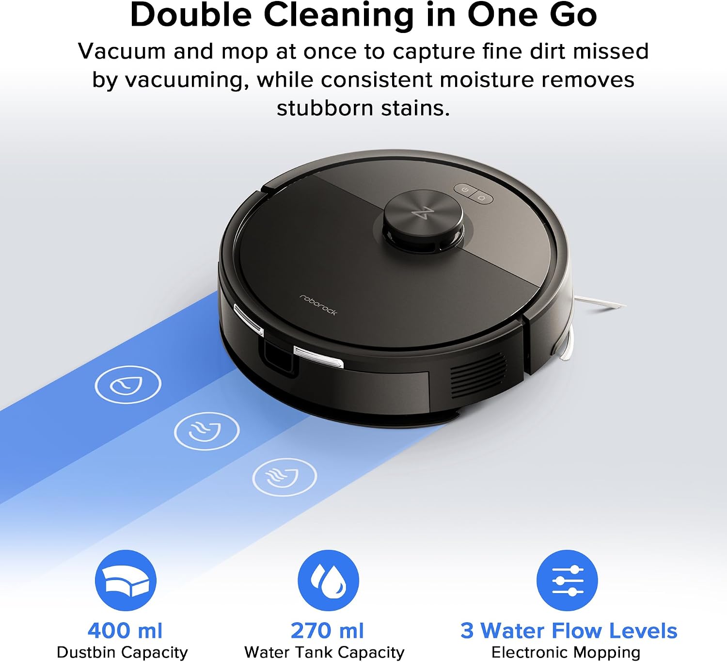 Roborock Q7B Robot Vacuum, 8000 Pa Powerful Suction, Dual Anti-Tangle System, Zero-Tangle Side Brush, App Control, Black