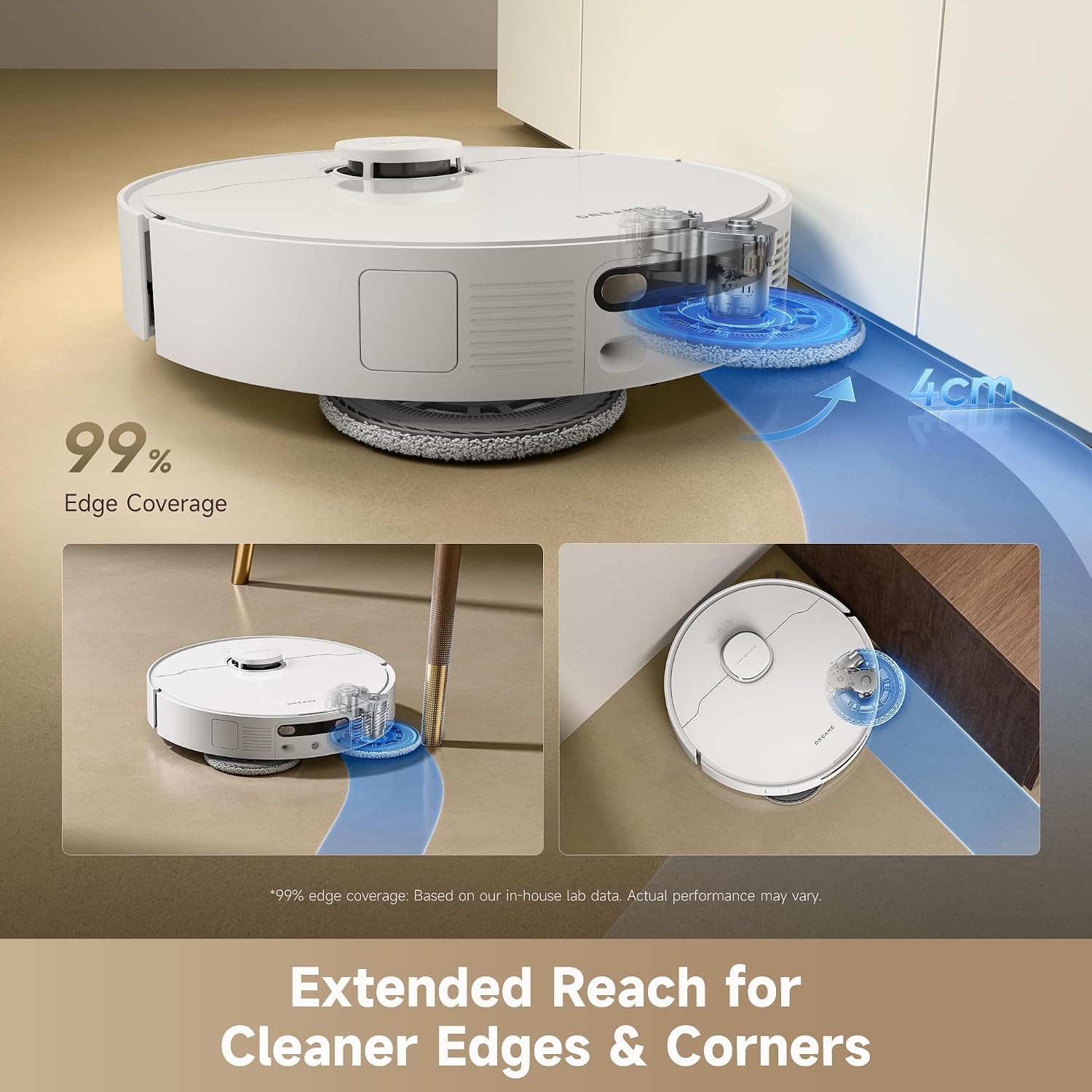 dreame D30 Ultra Robot Vacuum, Auto Vacuum & Mop, 25,000 Pa Suction Power, Dual Mop and Floor Cleaning,Carpet Detection,TriCut Brush Carpets & Pet Hair, App & Remote Control, Hands-Free Cleaning