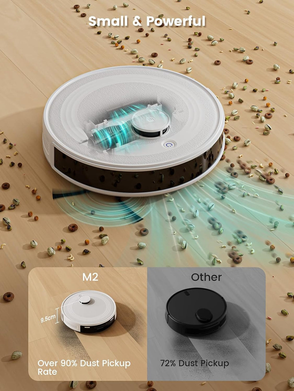 Lefant M2 Robot Vacuum and Mop, Upgraded PSD Obstacle Avoidance Technology, 6000Pa Strong Suction, 160min Runtime, dToF Navigation, Customized Cleaning, 3-Floor Mapping, WiFi/App/Alexa 2.4G & 5G