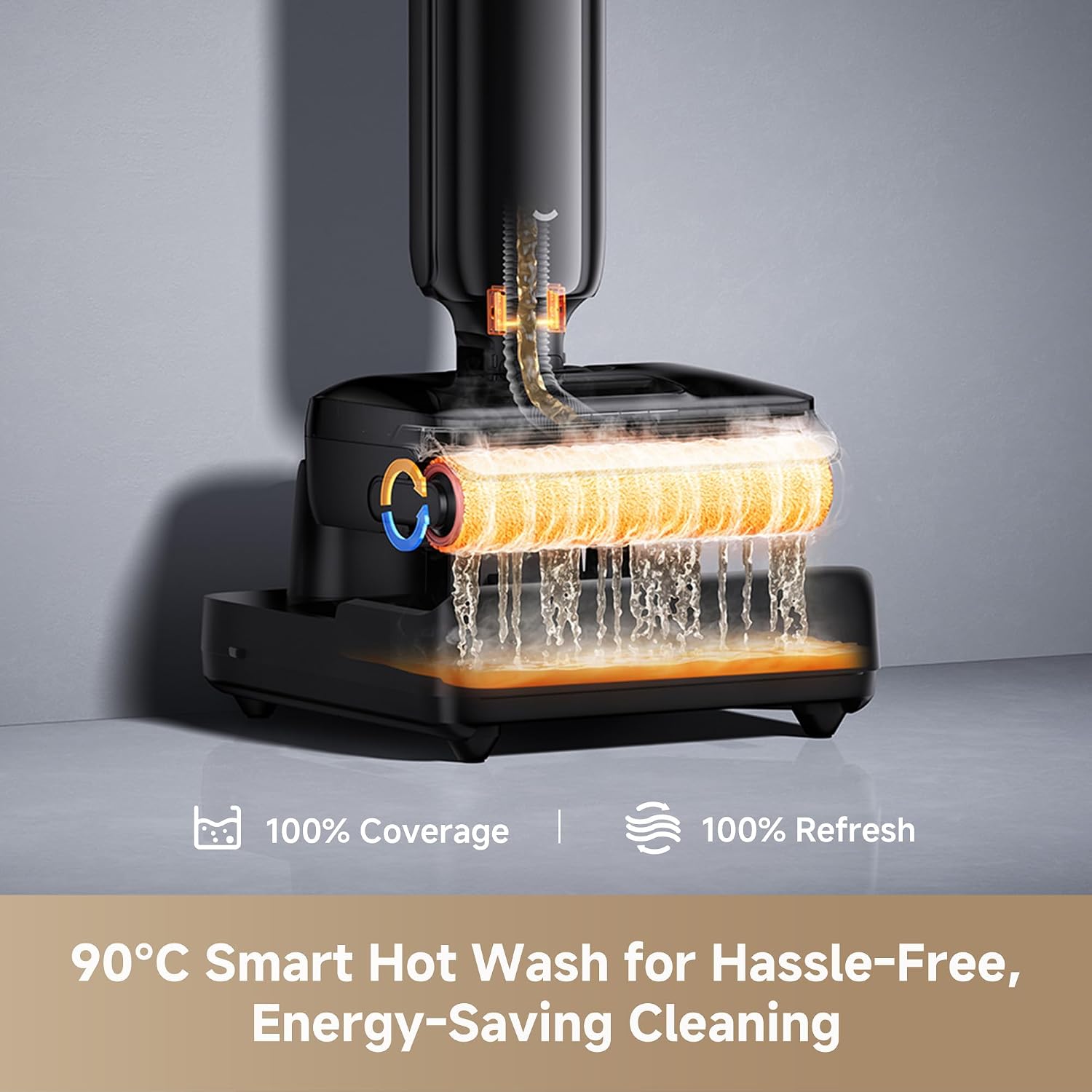 dreame T16 SE Wet and Dry Vacuum, 9.85cm Ultra-Slim, 23kPa Suction, Smart 90°C Hot Wash, 95°C Hot Air Drying, Tangle-Free, Streak-Free, Lightweight Design, 35min Runtime