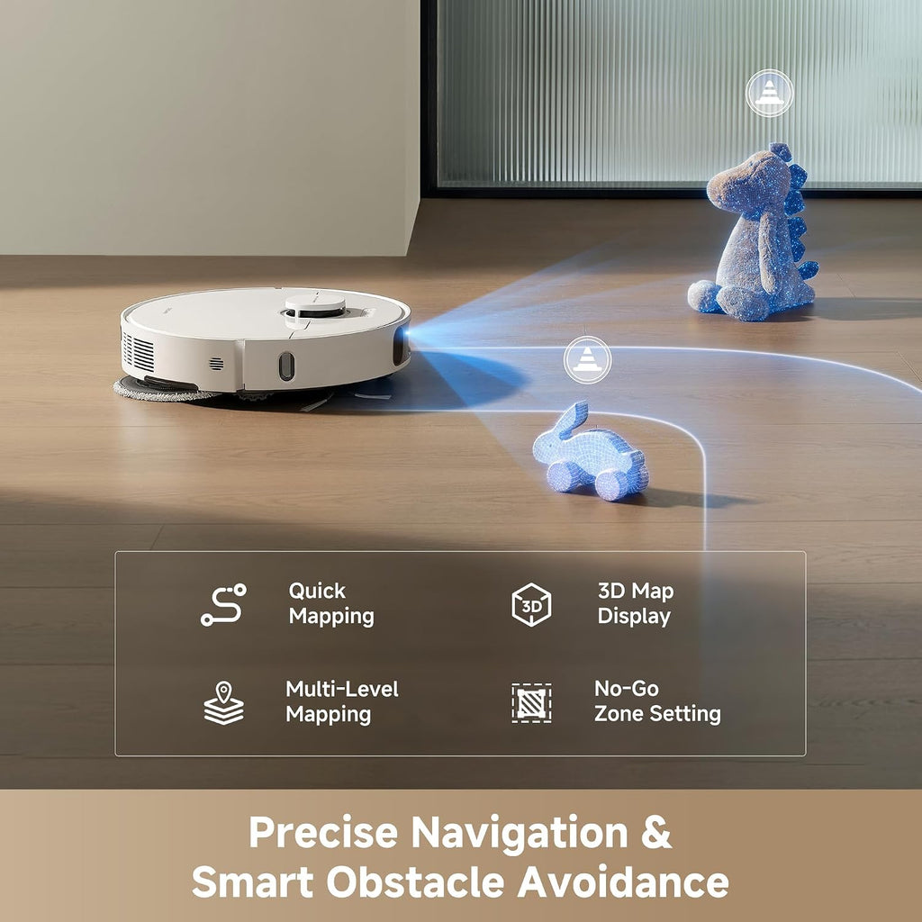 dreame D30 Ultra Robot Vacuum, Auto Vacuum & Mop, 25,000 Pa Suction Power, Dual Mop and Floor Cleaning,Carpet Detection,TriCut Brush Carpets & Pet Hair, App & Remote Control, Hands-Free Cleaning