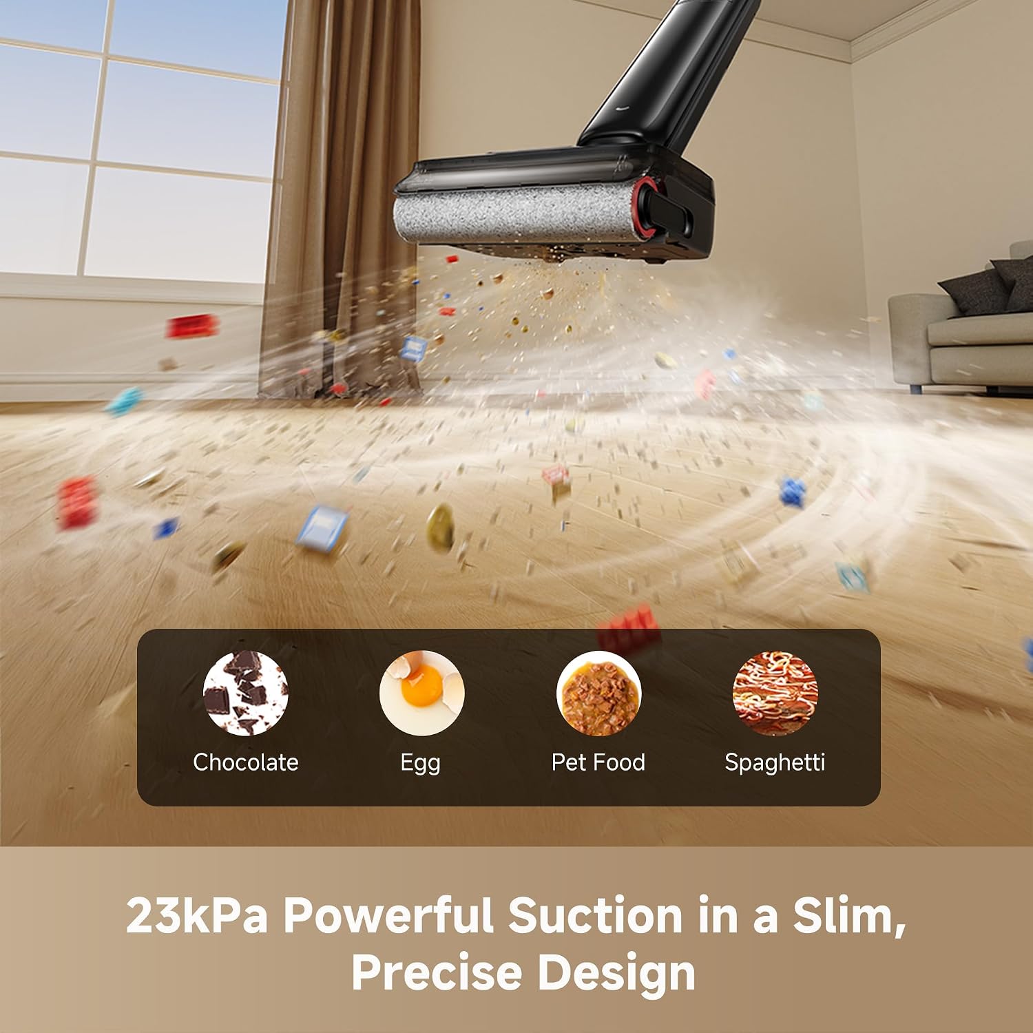 dreame T16 SE Wet and Dry Vacuum, 9.85cm Ultra-Slim, 23kPa Suction, Smart 90°C Hot Wash, 95°C Hot Air Drying, Tangle-Free, Streak-Free, Lightweight Design, 35min Runtime