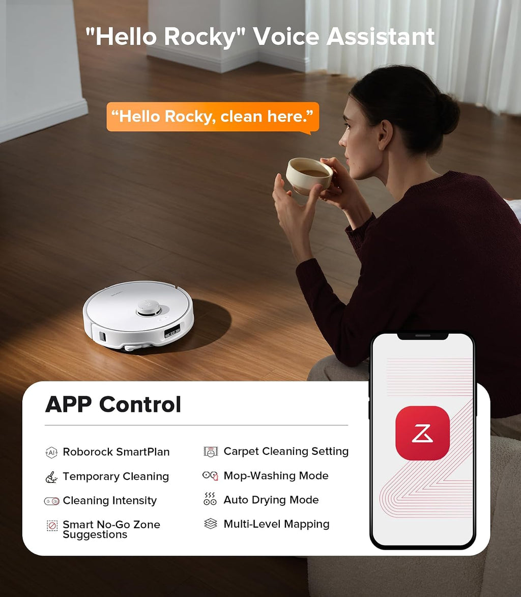 Roborock Qrevo Edge Robot Vacuum and Mop, 18,500Pa Suction, Zero-Tangling, FlexiArm Arc Side Brush, FlexiArm Mop, AdaptiLift Chassis, 17mm Mop Lifting, Hot Water Mop Washing & Drying, Self-Emptying
