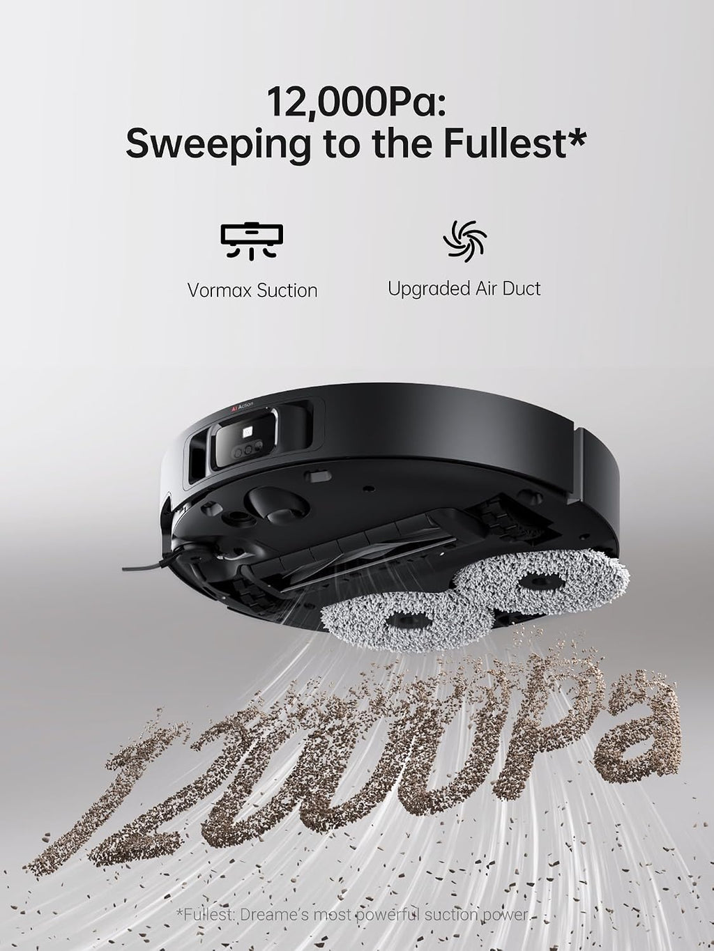 dreame X40 Ultra Robotic Vacuum with Removable & Liftable Mop, 12,000Pa Suction, SideBrush Extensive Cleaning, Hot Water Mop&Washboard Self Cleaning