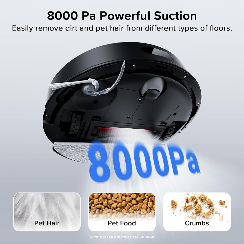 Roborock Q7B Robot Vacuum, 8000 Pa Powerful Suction, Dual Anti-Tangle System, Zero-Tangle Side Brush, App Control, Black