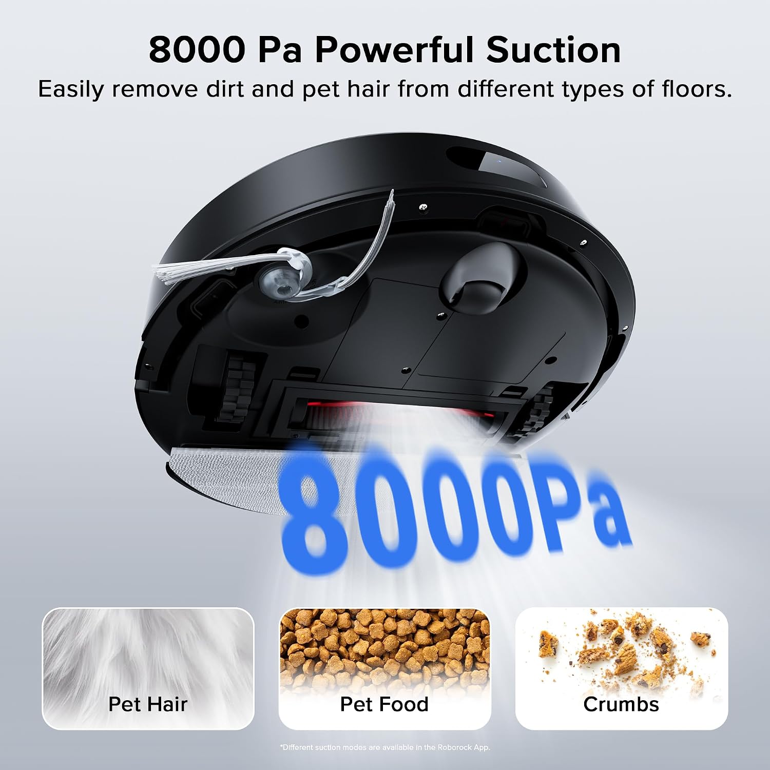 Roborock Q7B Robot Vacuum, 8000 Pa Powerful Suction, Dual Anti-Tangle System, Zero-Tangle Side Brush, App Control, Black