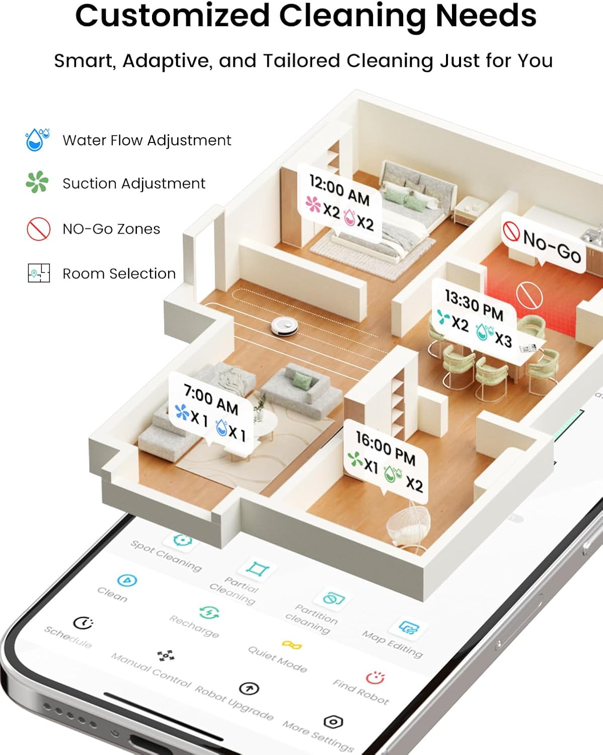 Lefant M2 Plus Robot Vacuum and Mop, 75-Day Self Emptying, 6000Pa Powerful Suction, dToF Laser Navigation, Customized Cleaning, Roller Brush for Carpet, Multi-Level Mapping, WiFi/App/Alexa, 2.4G/5G