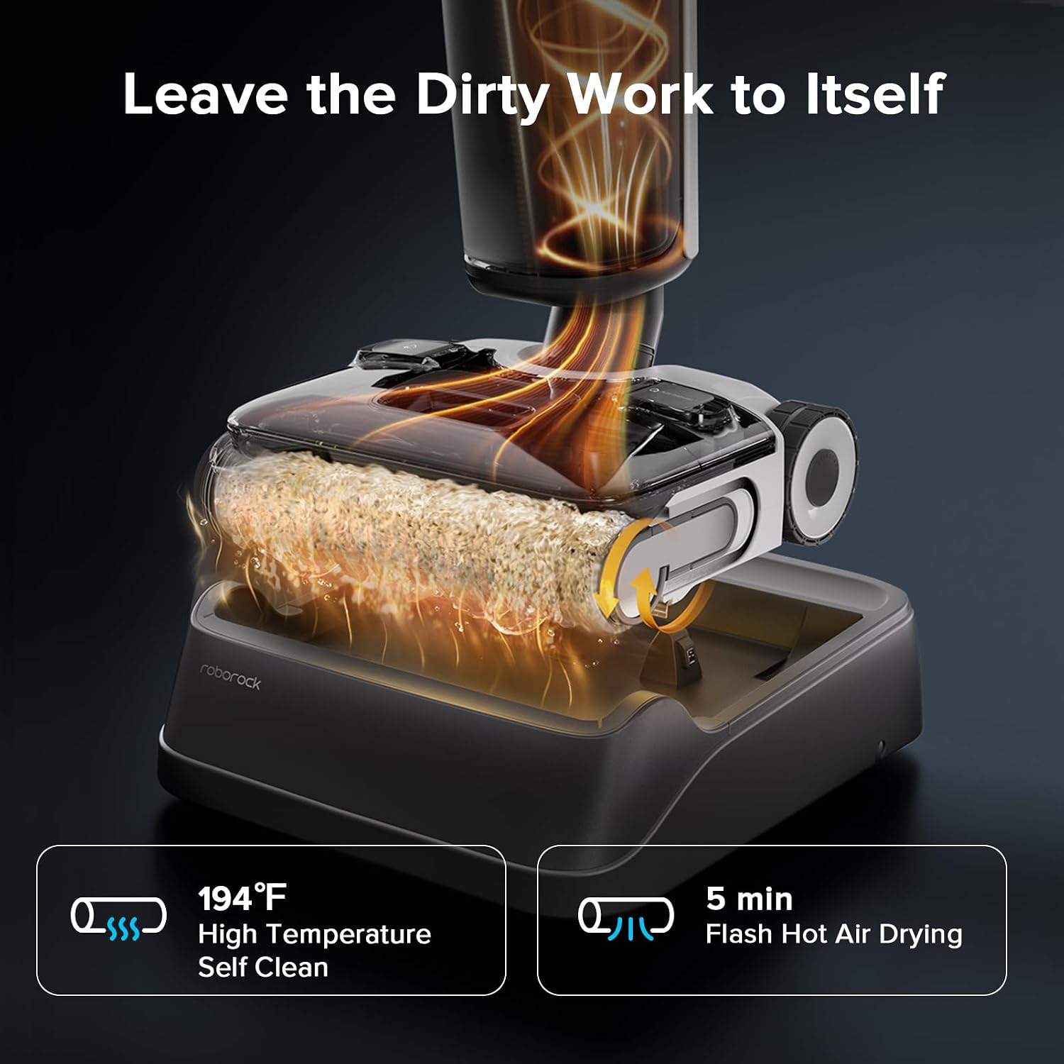 roborock F25 ACE Wet Dry Vacuum Cleaner, Cordless Vacuum Mop All in One for Hard Floor, 20000Pa Hardwood Floor Cleaner with Zero Tangle, 194°F Hot Air Flash Drying Electric Mop, 180° Lie Flat, WiFi