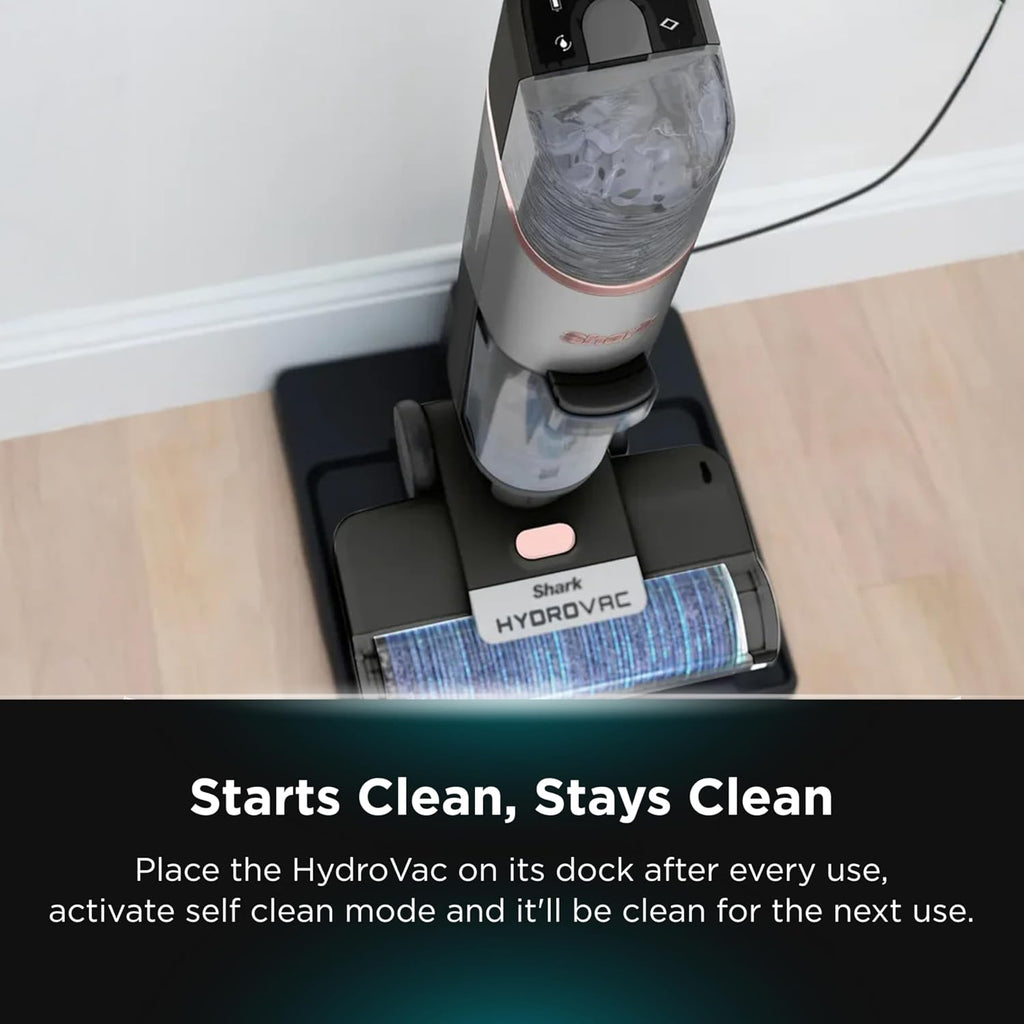 Shark Hydrovac Pro XL Cordless 3-in-1 Vacuum Cleaner, Self Cleaning Vacuum & Hydro Mop, Multi Surface & Odour Neutralising, WD210ANZ, Charcoal Grey & Rose Gold