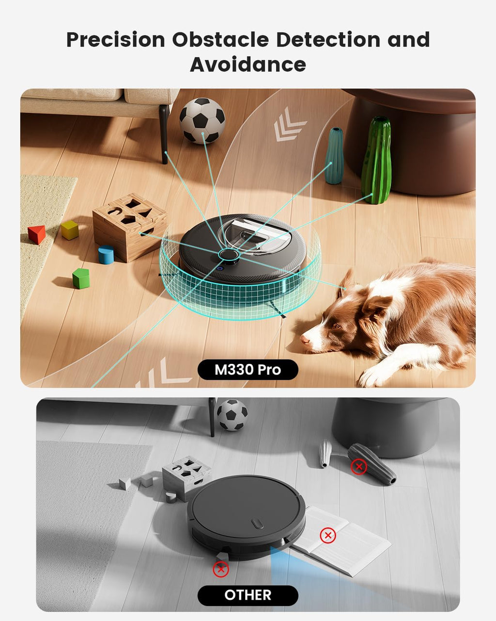 Lefant M330 Pro Robot Vacuum Cleaner and Mop Mapping 3 in 1, 5000Pa, dToF Navigation, Customized Cleaning, 150 mins, Upgraded PSD 190° Obstacle Avoidance Technology, 2.4&5G WiFi, Pet Hair & Carpets