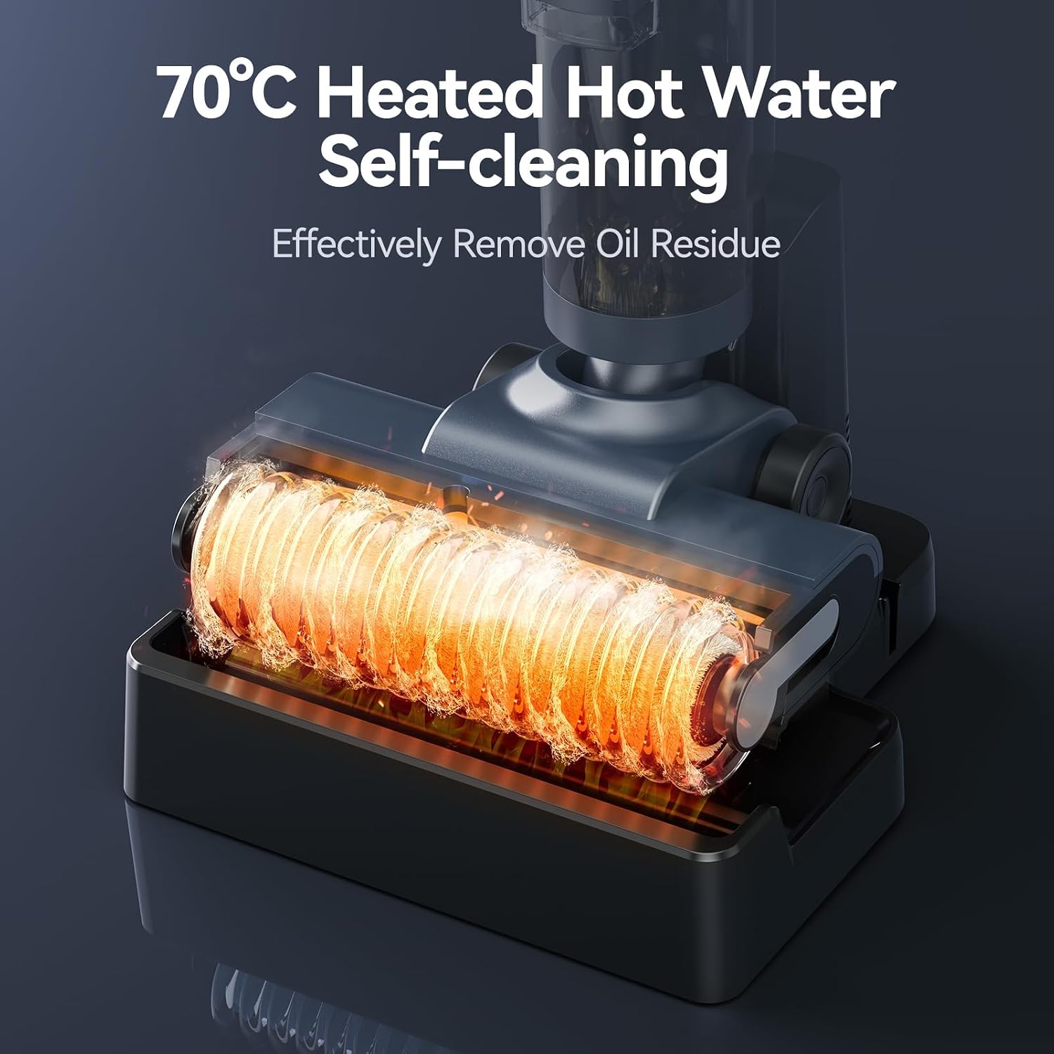 JONR ED12 PRO Cordless Wet Dry Vacuum Cleaner with 70℃ Hot Water Self-Cleaning & 80℃ Hot Air Drying, Tangle-Free Design, Dual-Sided Edge Cleaning, Smart Floor Washer for Hard Floors (L)