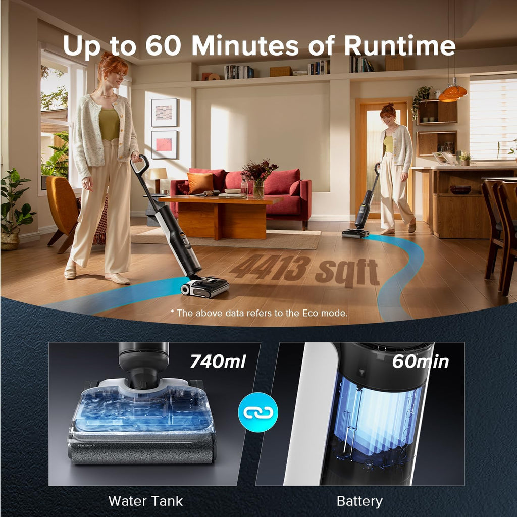 roborock F25 ACE Wet Dry Vacuum Cleaner, Cordless Vacuum Mop All in One for Hard Floor, 20000Pa Hardwood Floor Cleaner with Zero Tangle, 194°F Hot Air Flash Drying Electric Mop, 180° Lie Flat, WiFi
