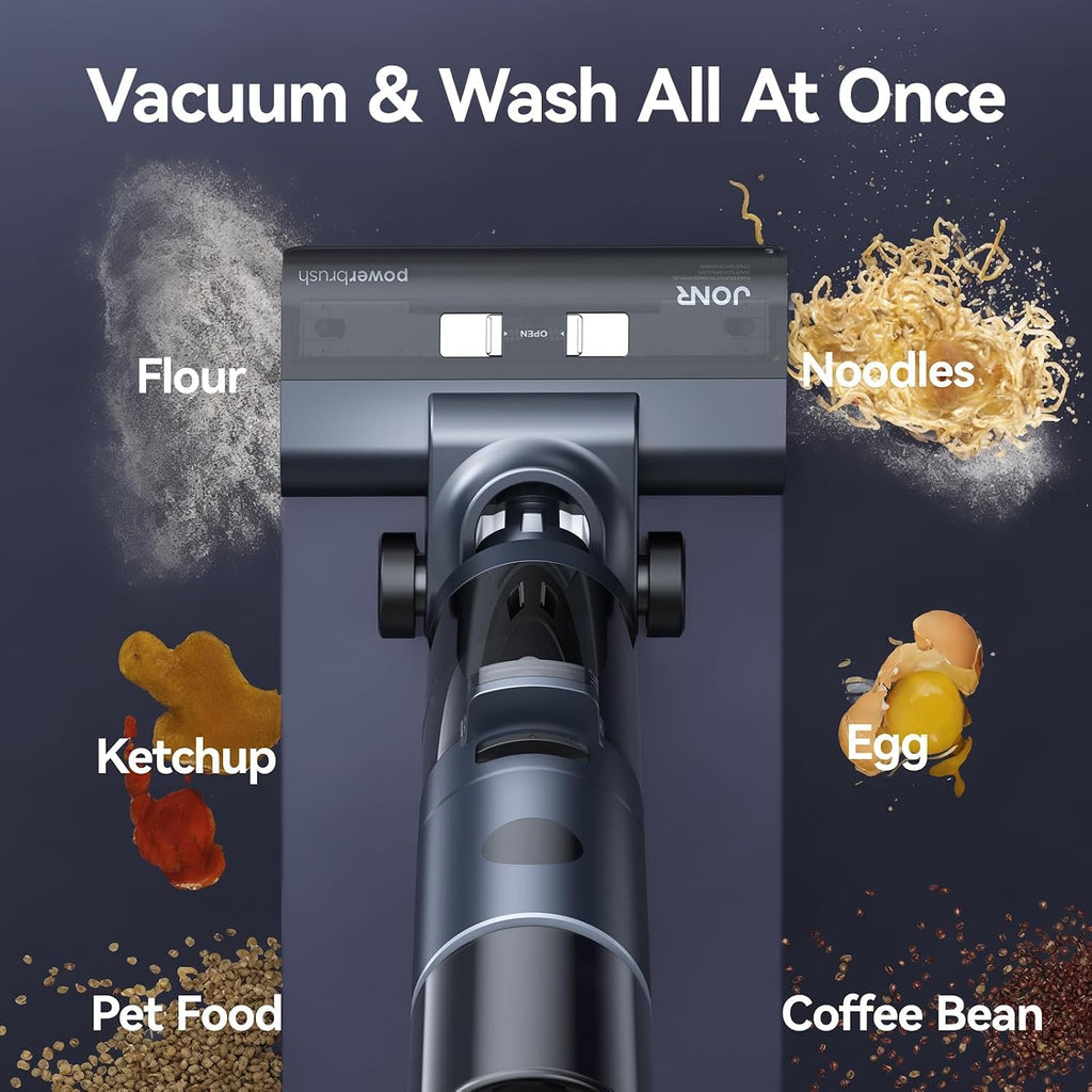 JONR ED12 PRO Cordless Wet Dry Vacuum Cleaner with 70℃ Hot Water Self-Cleaning & 80℃ Hot Air Drying, Tangle-Free Design, Dual-Sided Edge Cleaning, Smart Floor Washer for Hard Floors (L)
