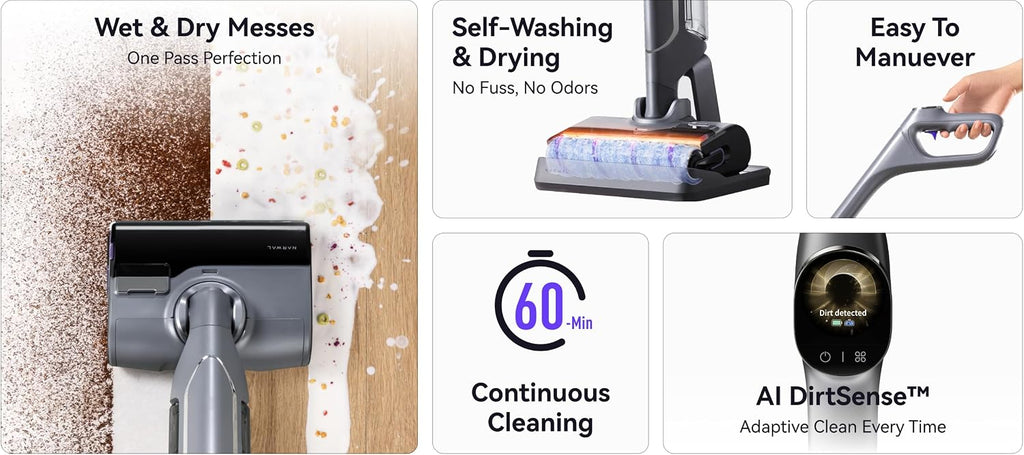 Narwal S20 Pro Cordless Vacuum Mop with Self-Cleaning, Wet Dry Vacuum Cleaner for Hard Floors, Ideal for Families with Kids and Pets