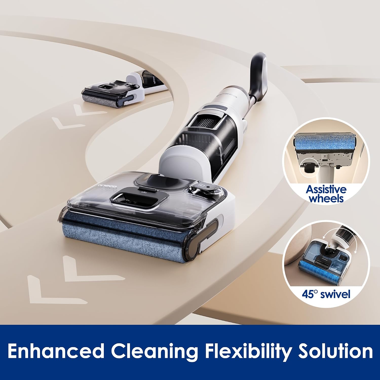 Tineco Floor ONE Stretch S6 Wet Dry Vacuum Cleaner, 180°Lay-Flat, 13cm Compact Design, 70℃ Flashdry Self-Cleaning in 5min, Long Runtime, Dual-Sided Edge Cleaning, Enhanced Flexibility