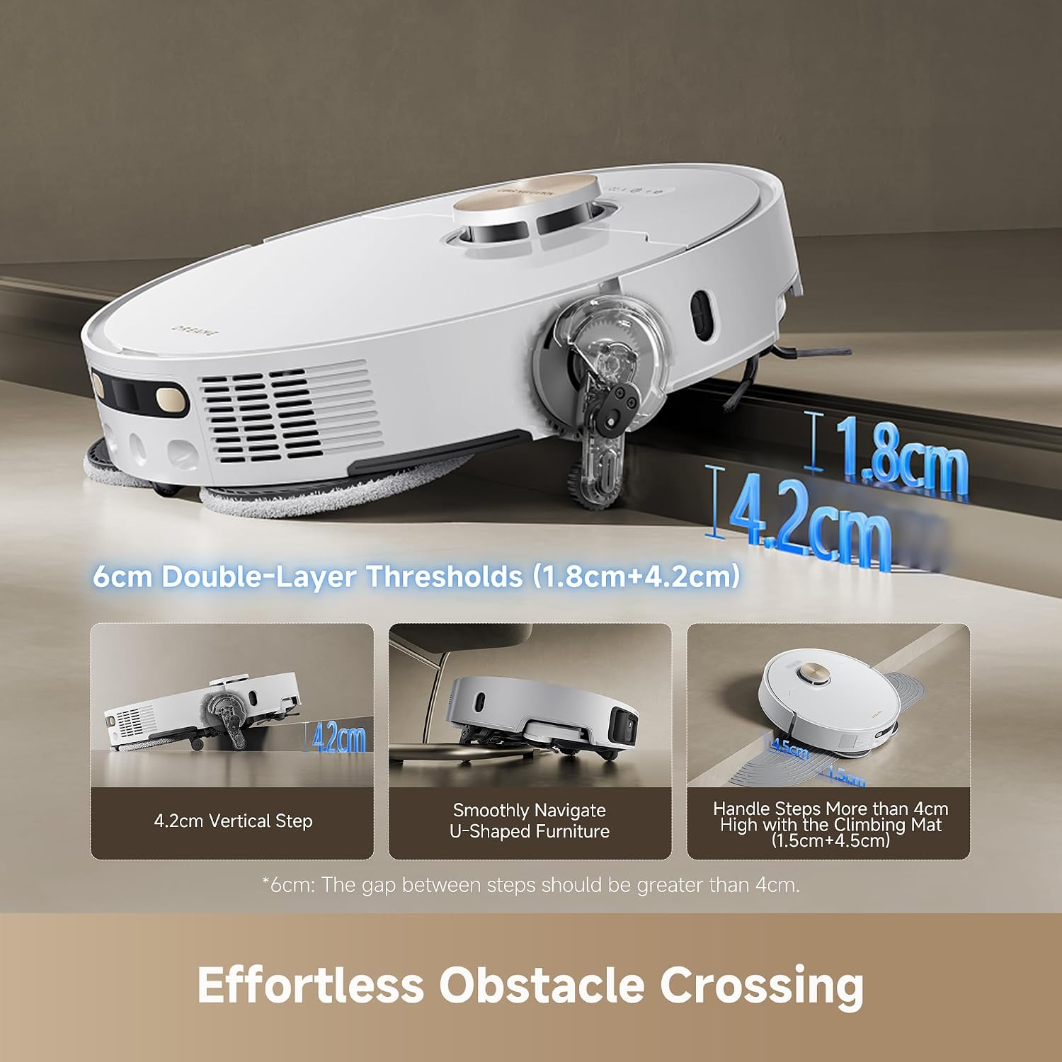 dreame L50 Ultra Robot Vacuum and Mop with ProLeap™ Smart Obstacle Navigation, 20,000Pa Suction Power, HyperStream™ Tangle-Free DuoBrush, and AceClean™ Self-Drying System;