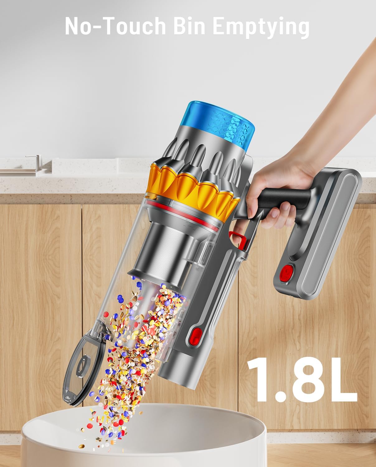 Cordless Vacuum Cleaner, 650W 55KPA 70Mins Cordless Stick Vacuum Cleaners with Self-Standing, LED Screen, Wall-Mounted Charging, Anti-Tangle Stick Vacuum Cleaners for All Floors