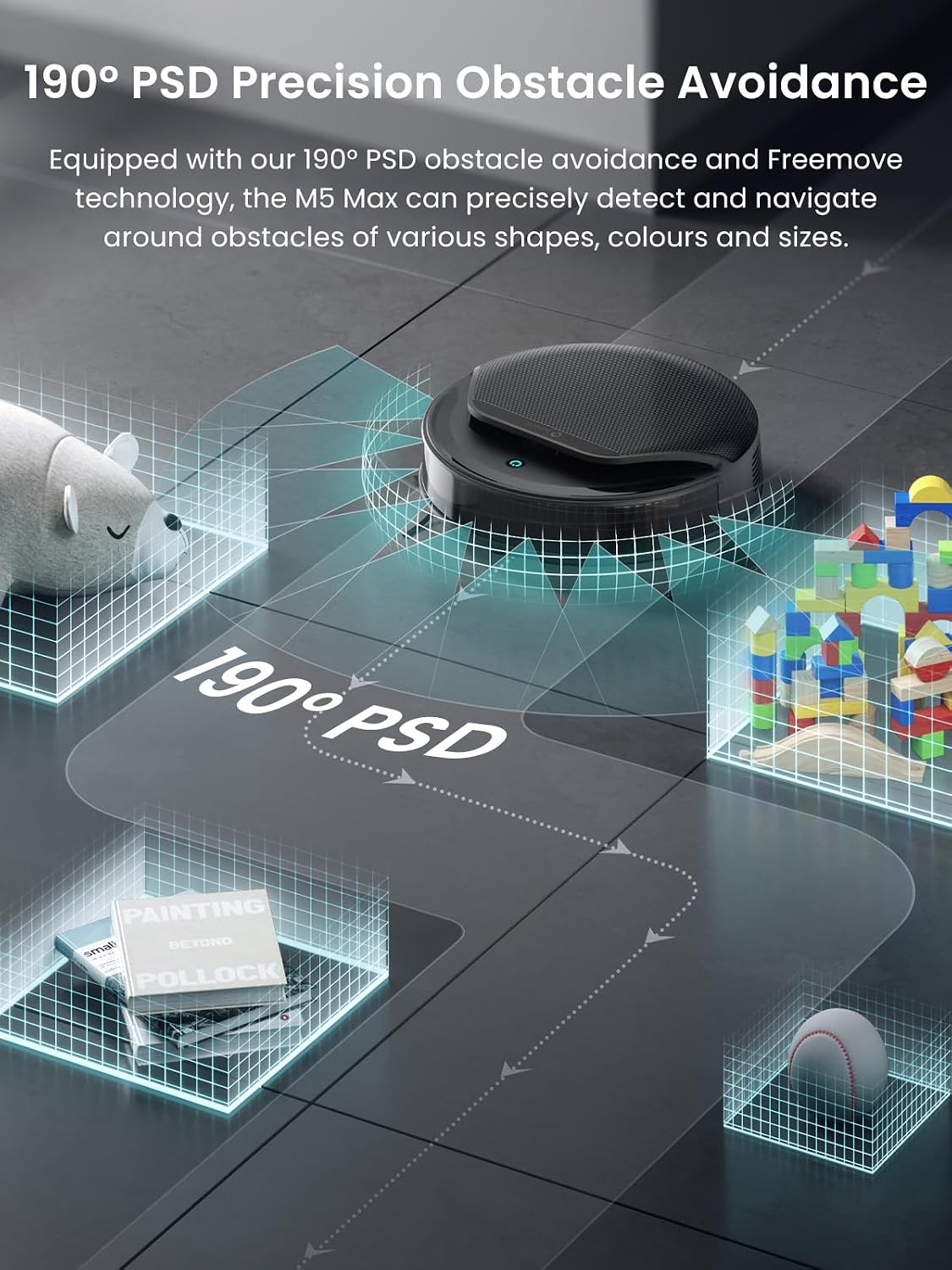 LEFANT M5 Max Robot Vacuum and Mop with Self-Emptying Base, 23000 Pa, 180mins, 3.2L Self-Emptying, 120-Day Hands-Free, dToF Laser Navigation, 5G WiFi/App/Alexa, Black