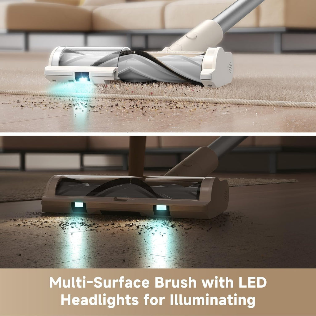 dreame R10 Pure Cordless Vacuum Cleaner, Stick Vacuum Cleaner for Home, 120AW Powerful Suction, Anti-Tangle, LED Headlights, Up to 60 Mins Runtime, Lightweight for Carpet, Hard Floor, Pet Hair
