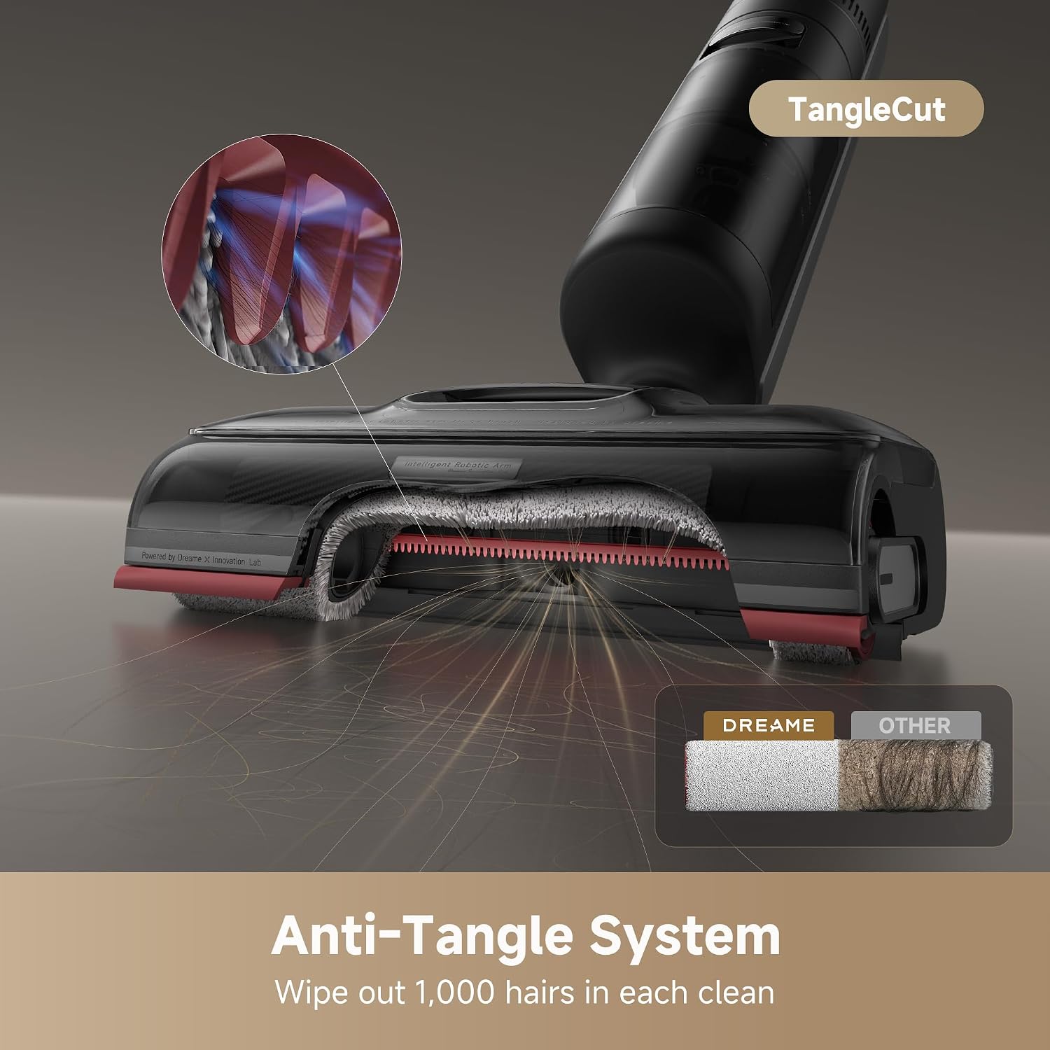 dreame H15 Cordless Wet Dry Vacuum Cleaner 21,000 Pa Suction, AI DescendReach Robotic Arm, Triple Edge,Tangle Cut Hair 180° Lie-Flat Reach, 100℃ Self-Cleanning,90℃ Quiet Drying 5min,Extended Runtime