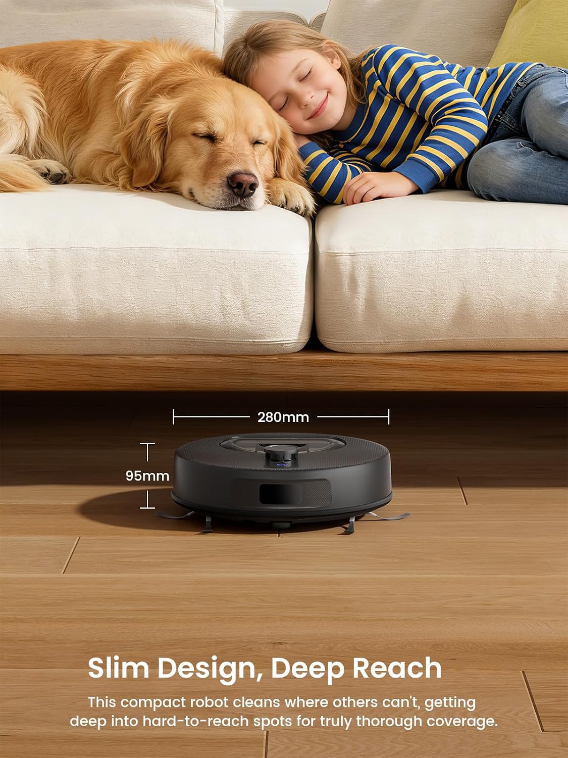Lefant M330 Plus Robot Vacuum Cleaner and Mop Mapping 3 in 1, 5000Pa, 150 mins, dToF Navigation, Customized Cleaning, PSD 190° Obstacle Avoidance Technology, 2.4& 5G WiFi, Pet Hair & Carpets, Black