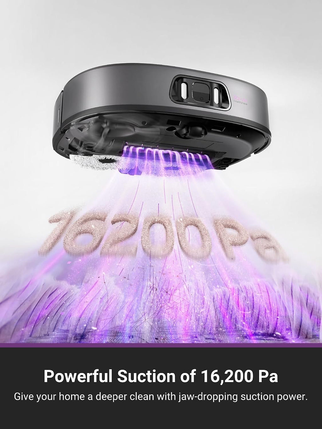 Eureka J15 Pro Ultra Robot Vacuum Cleaner and Mop, 16,200 Pa Suction, Flex-Arm Design Mop, Hot Water Mop Washing & Hot Air Drying, Active Hair Cutting Design, AI Obstacle Avoidance, Black