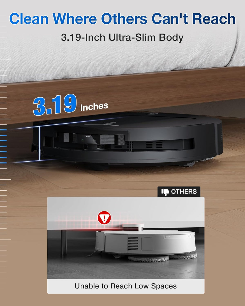 ECOVACS DEEBOT T50 PRO Omni Robot Vacuum and Mop, 8.1cm Ultra-Thin, 15000Pa Suction, ZeroTangle &TruEdge 2.0, AIVI 3.0 Obstacle Avoidance, Auto Mop Wash/Dry/Refill, Self-Emptying, Pet Hair Friendly
