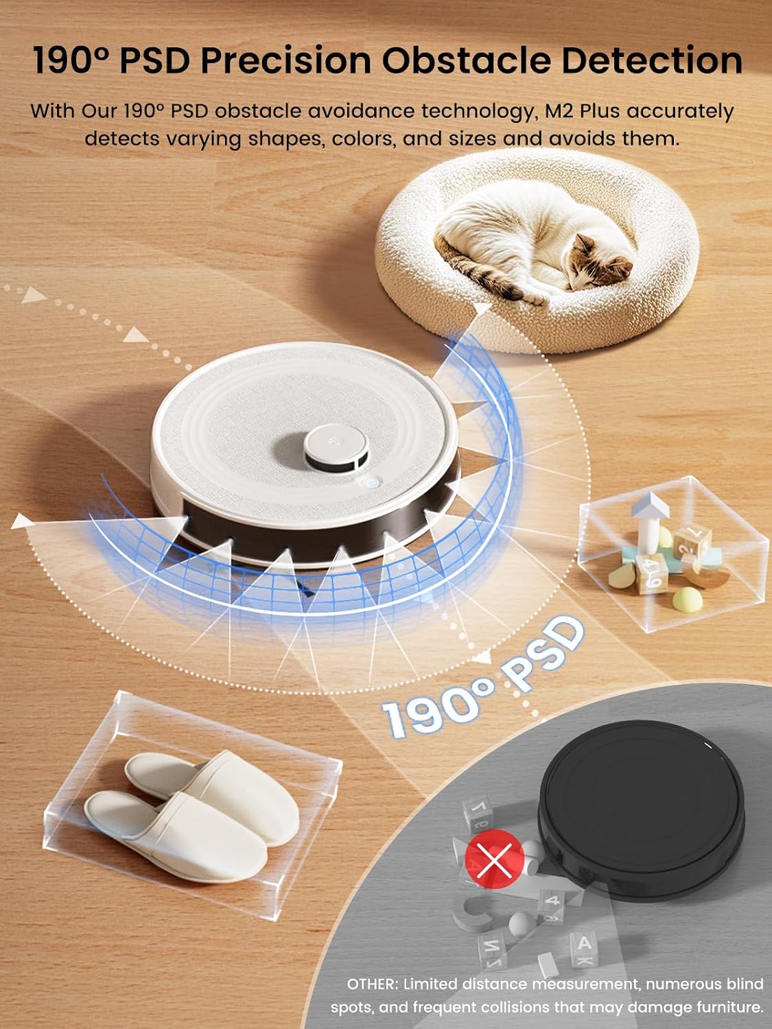 Lefant M2 Plus Robot Vacuum and Mop, 75-Day Self Emptying, 6000Pa Powerful Suction, dToF Laser Navigation, Customized Cleaning, Roller Brush for Carpet, Multi-Level Mapping, WiFi/App/Alexa, 2.4G/5G